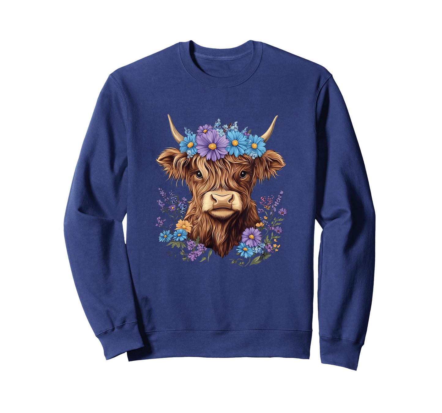 Cow Scottish Highland Cow Western Flower Farm Farmer Women T-Shirt