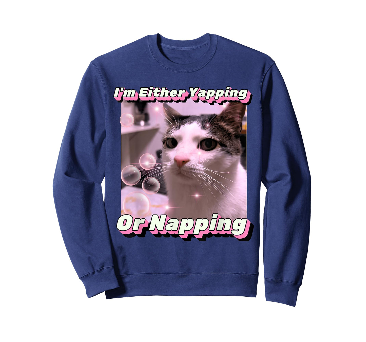I'm Either Yapping Or Napping Cat meme Brainrot Men Women T-Shirt