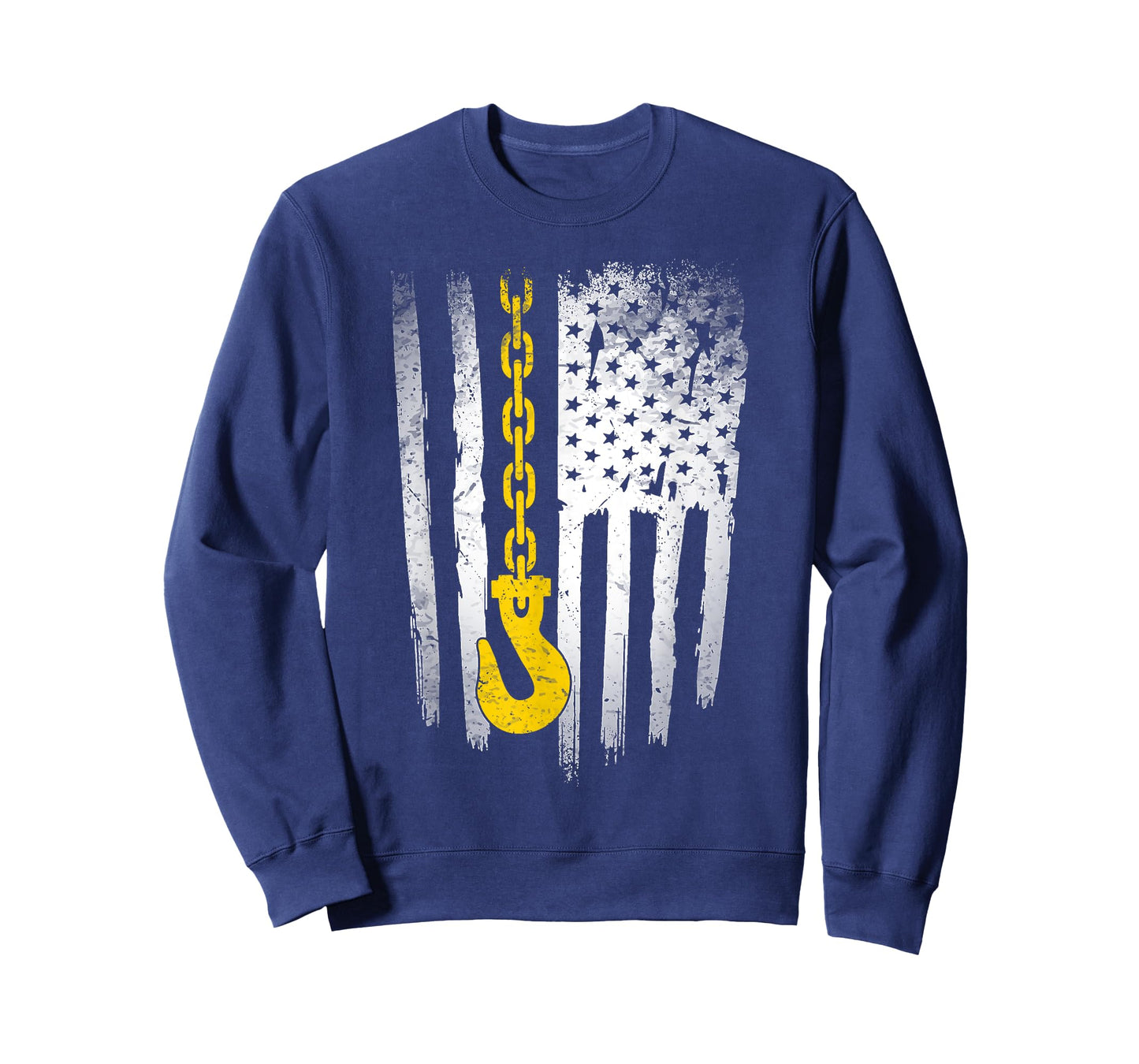 Tow Truck Driver Gift Men USA Flag Towing Hook For US T-Shirt