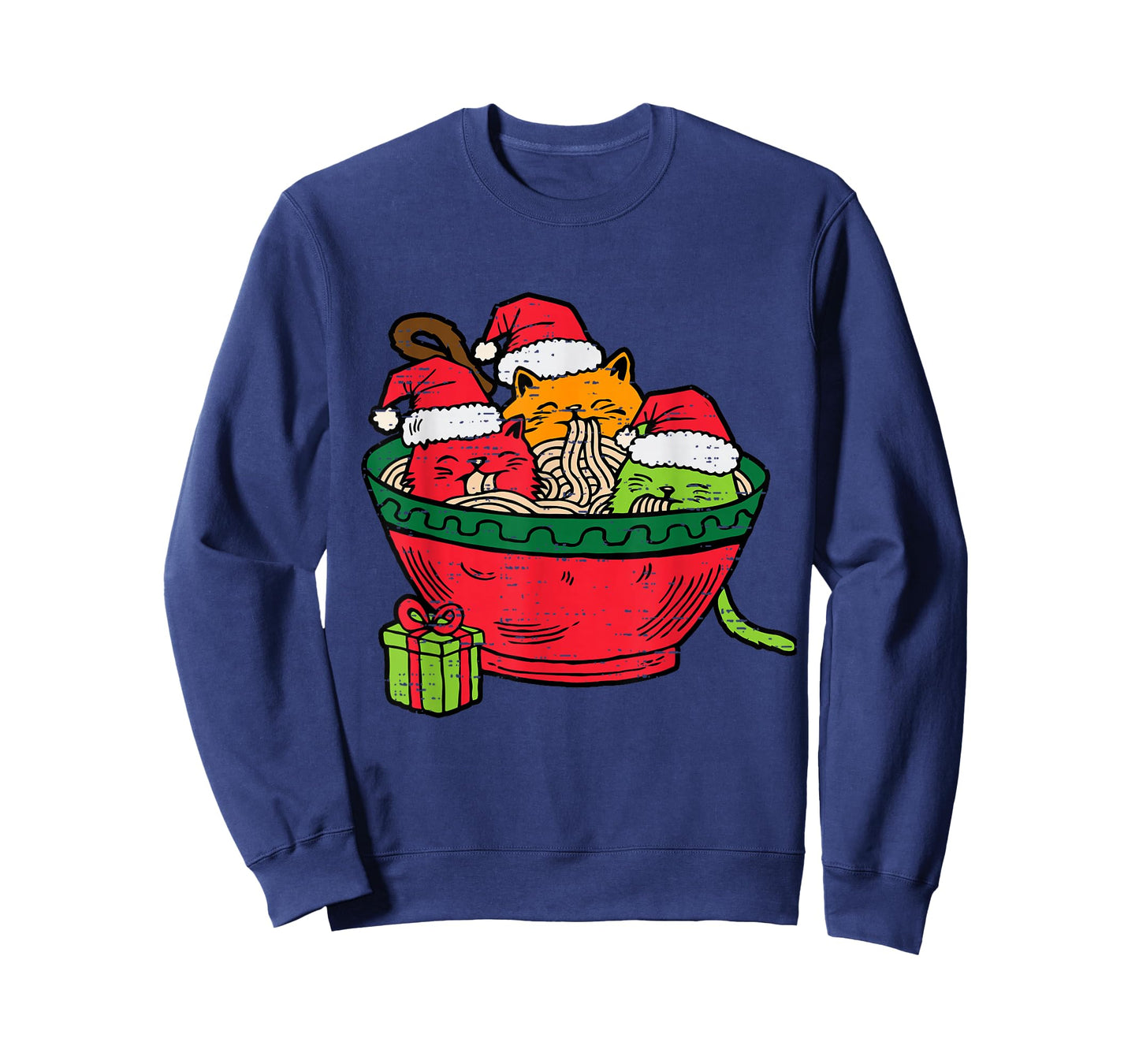 Christmas Ramen Cat Santa Anime Meow Kitty Meow Cat Lover T-Shirt