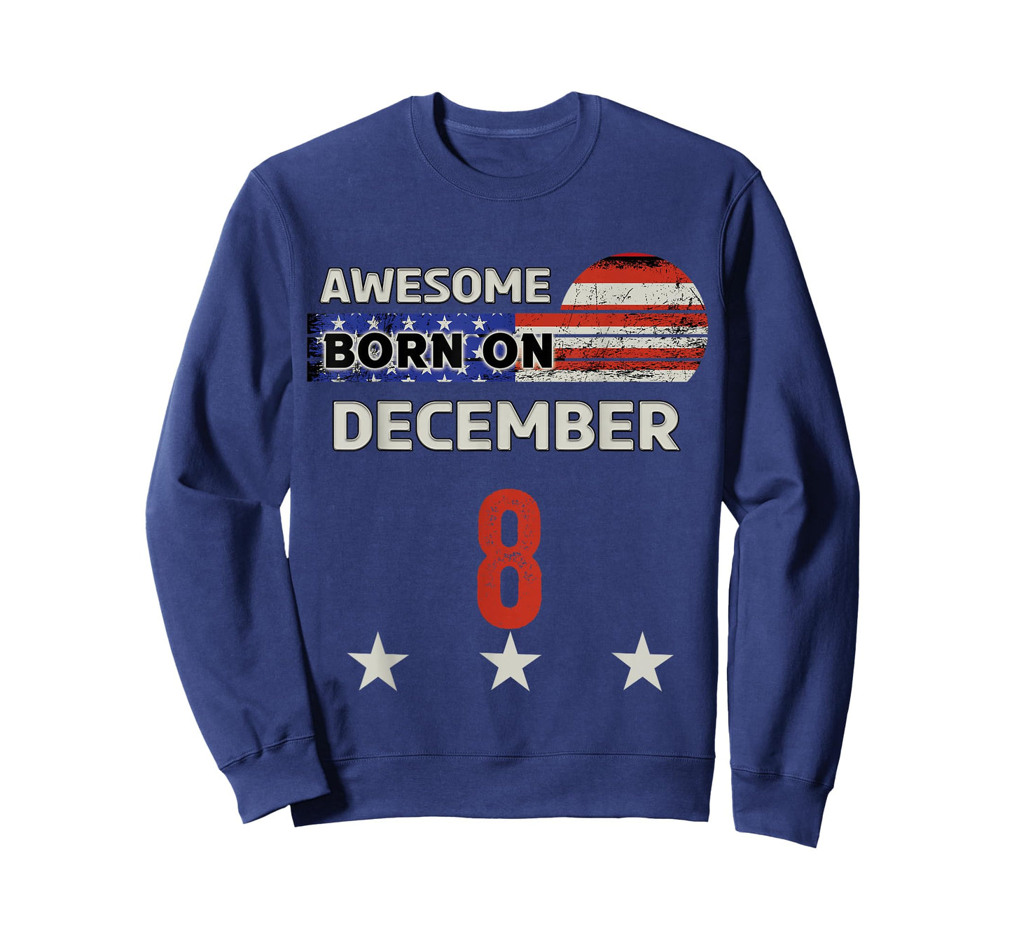 Awesome December 8 Vintage USA Flag Classic December 8th T-Shirt
