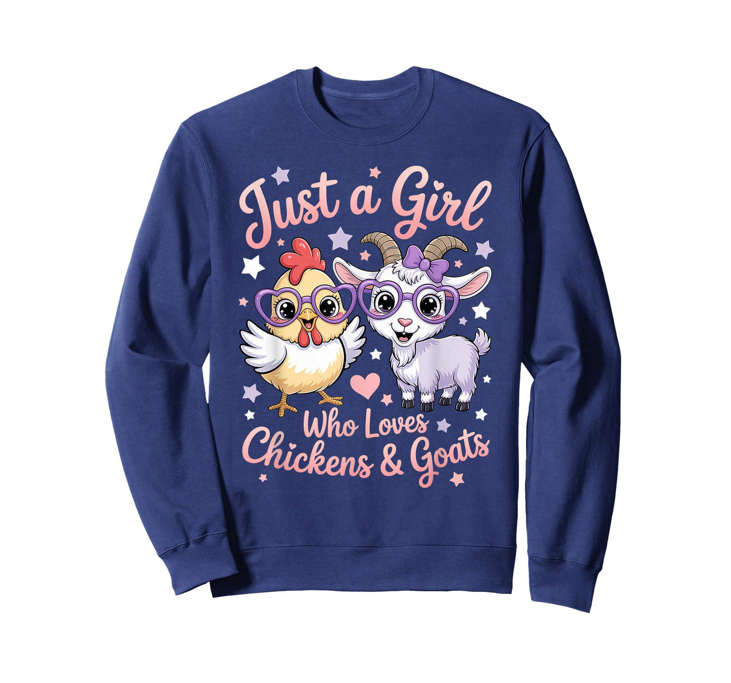 Cute Just A Girl Who Loves Chickens and Goats Farming Farmer T-Shirt