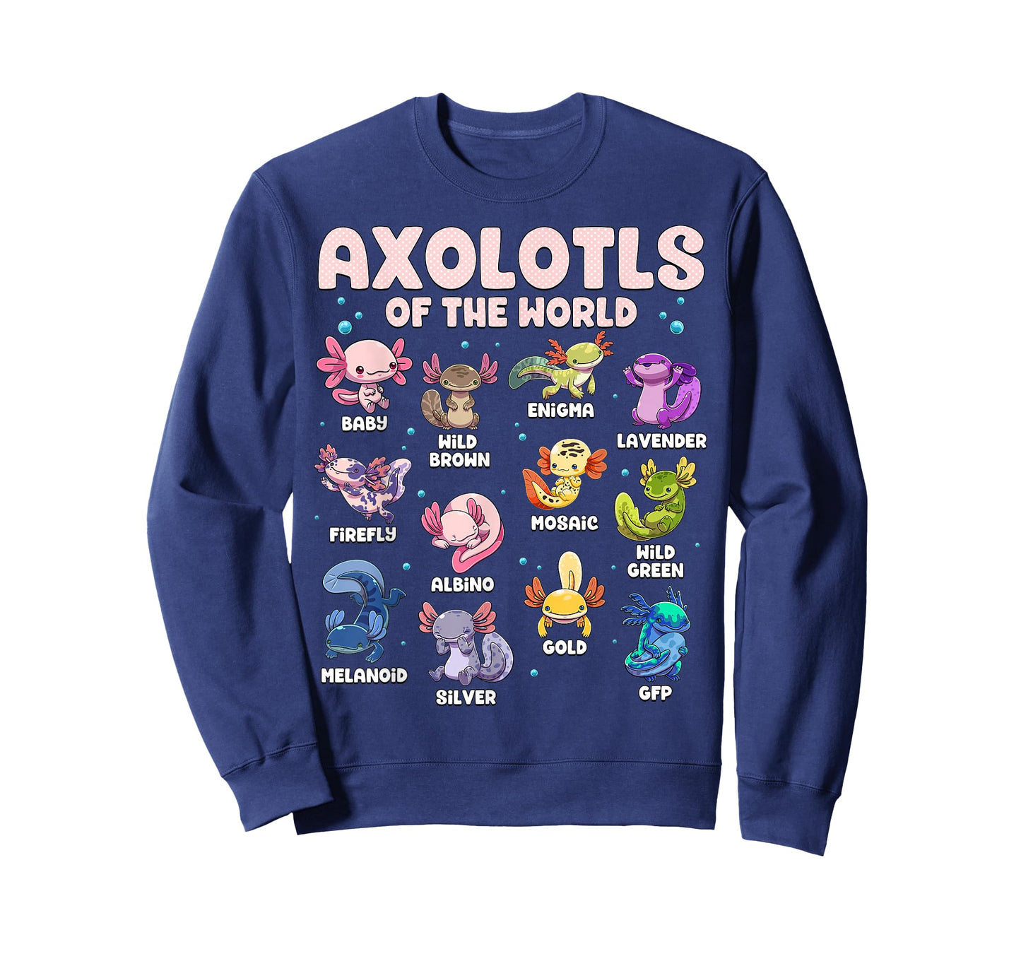 Axolotl Shirt Kawaii Axolotls of The World Types of Axolotls T-Shirt