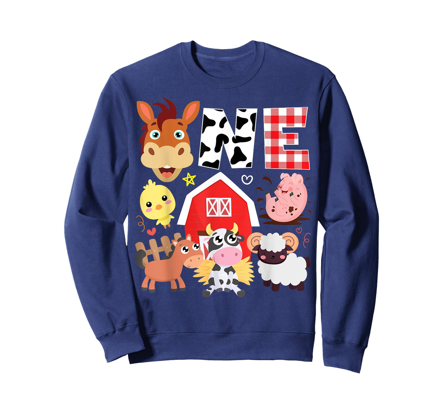 1st Birthday One Year Old Farm Theme Animals Birthday Party T-Shirt