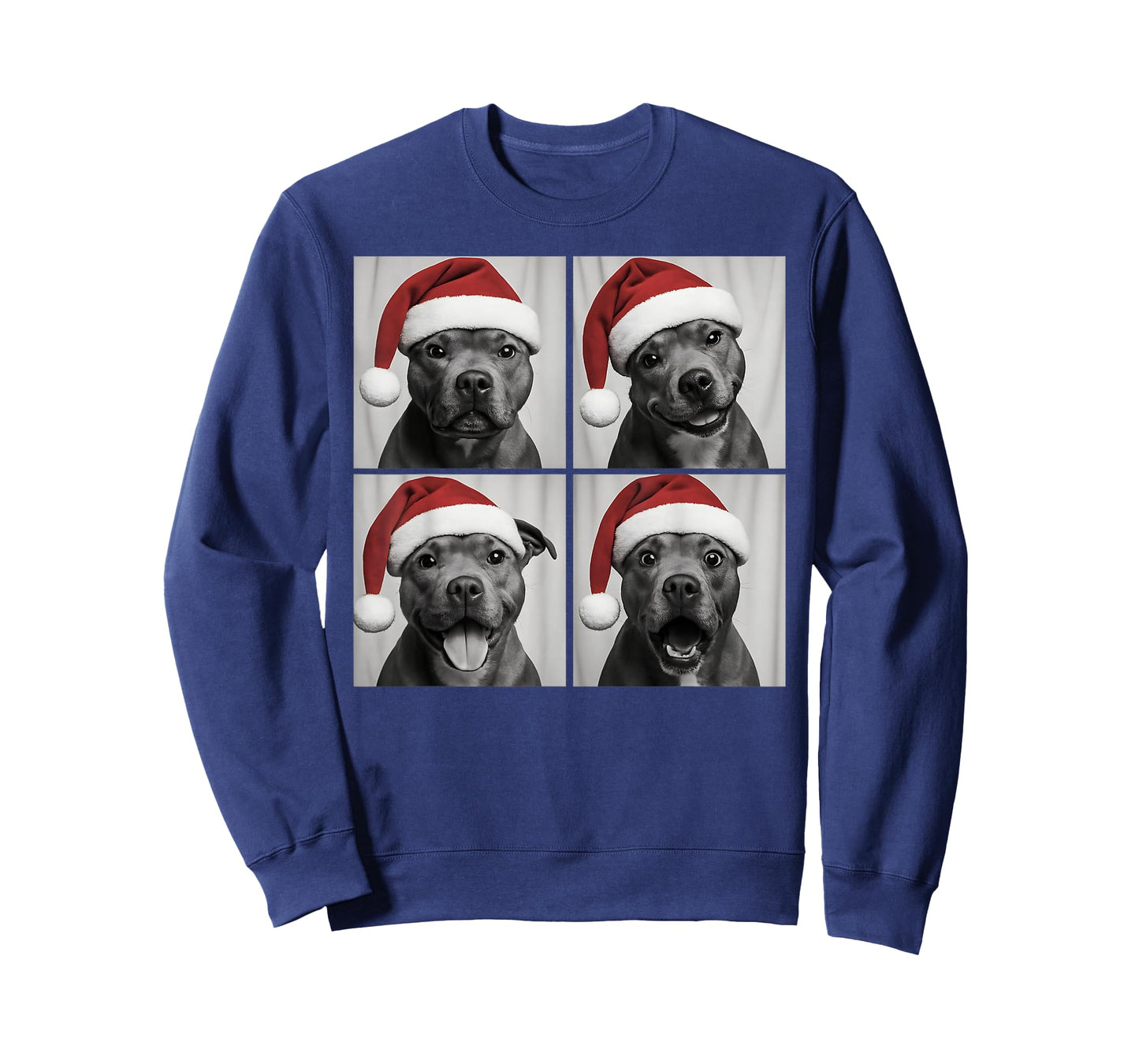 Funny Christmas Staffordshire Bull Terrier Santa Photo Booth T-Shirt