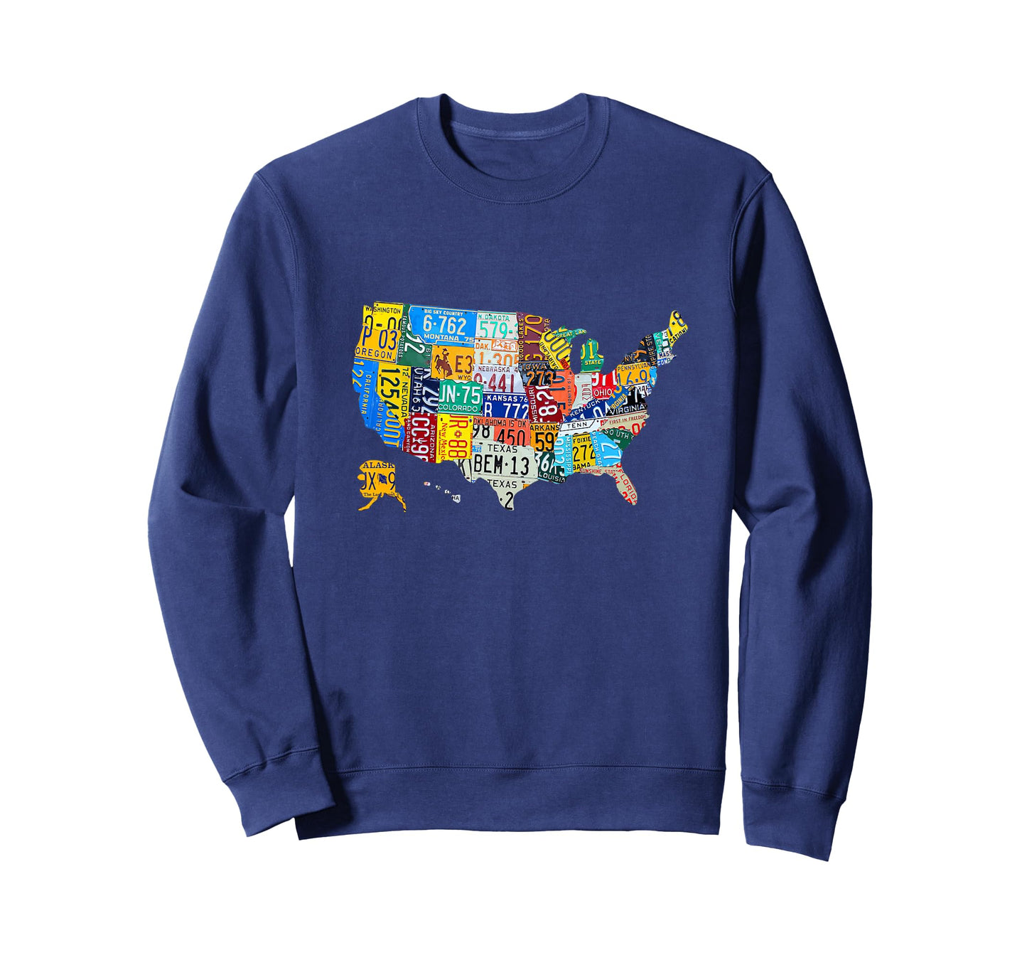 Kids License Plate American Flag US Map Art American Map T-Shirt