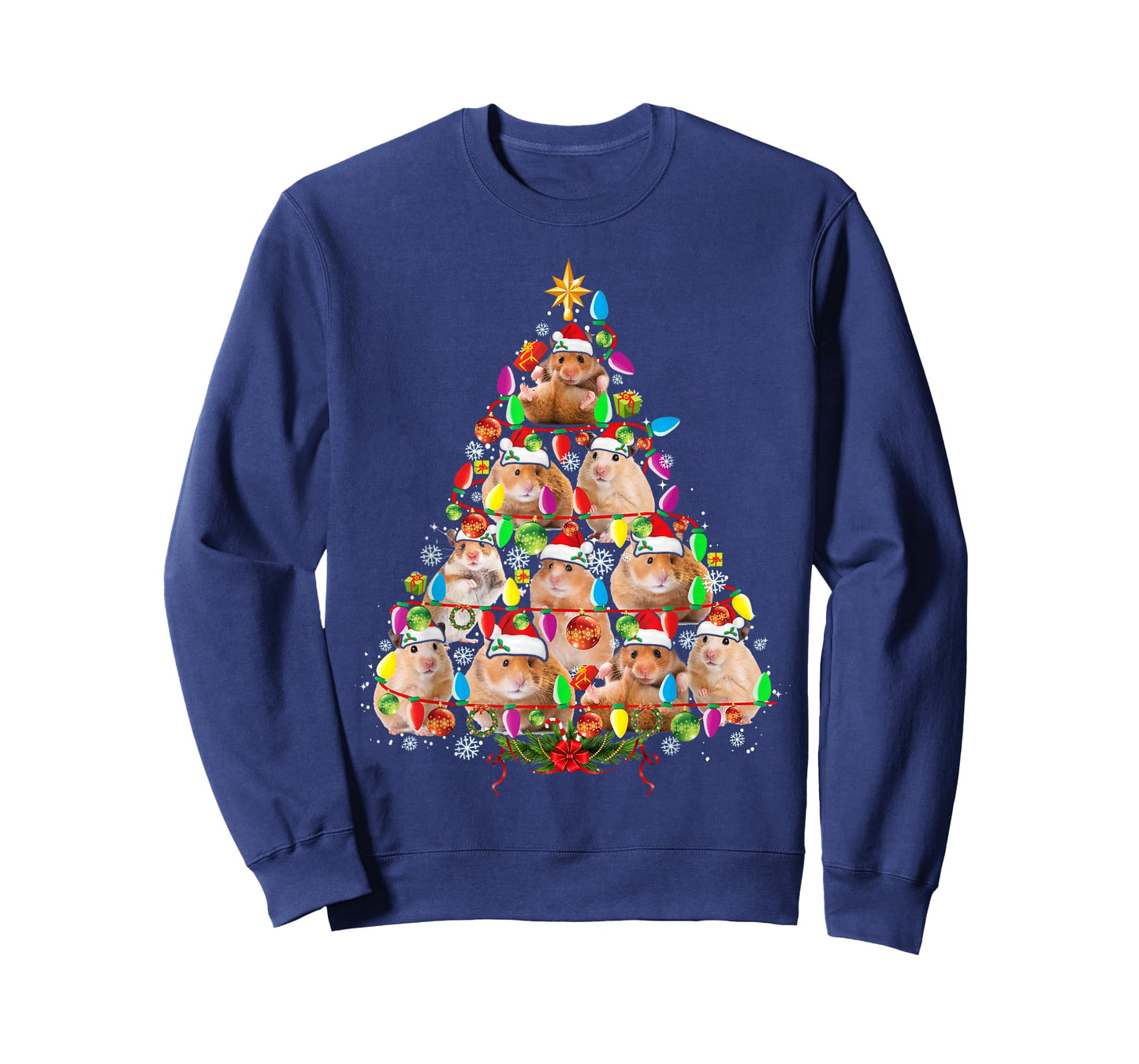 Hamsters Christmas Tree Santa Hamsters Christmas Lights T-Shirt