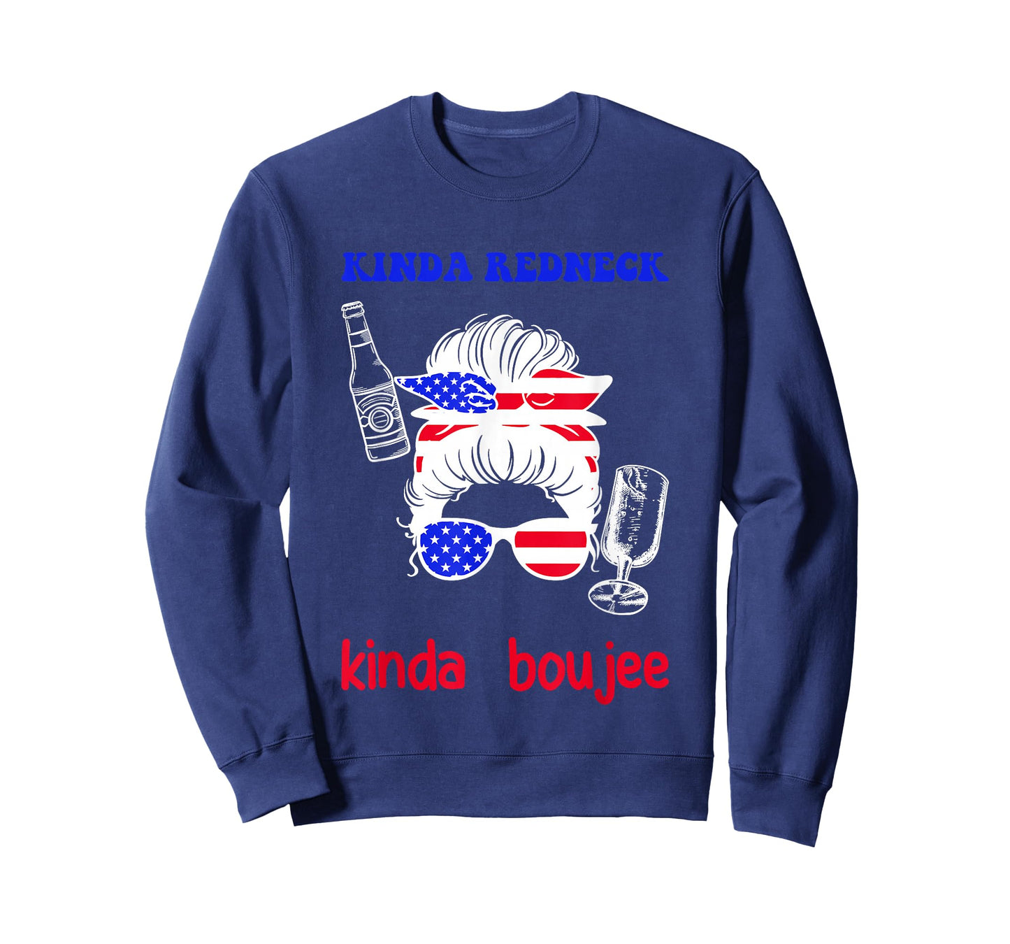 Kinda Redneck Kinda Boujee Messy Bun America Girl T-Shirt