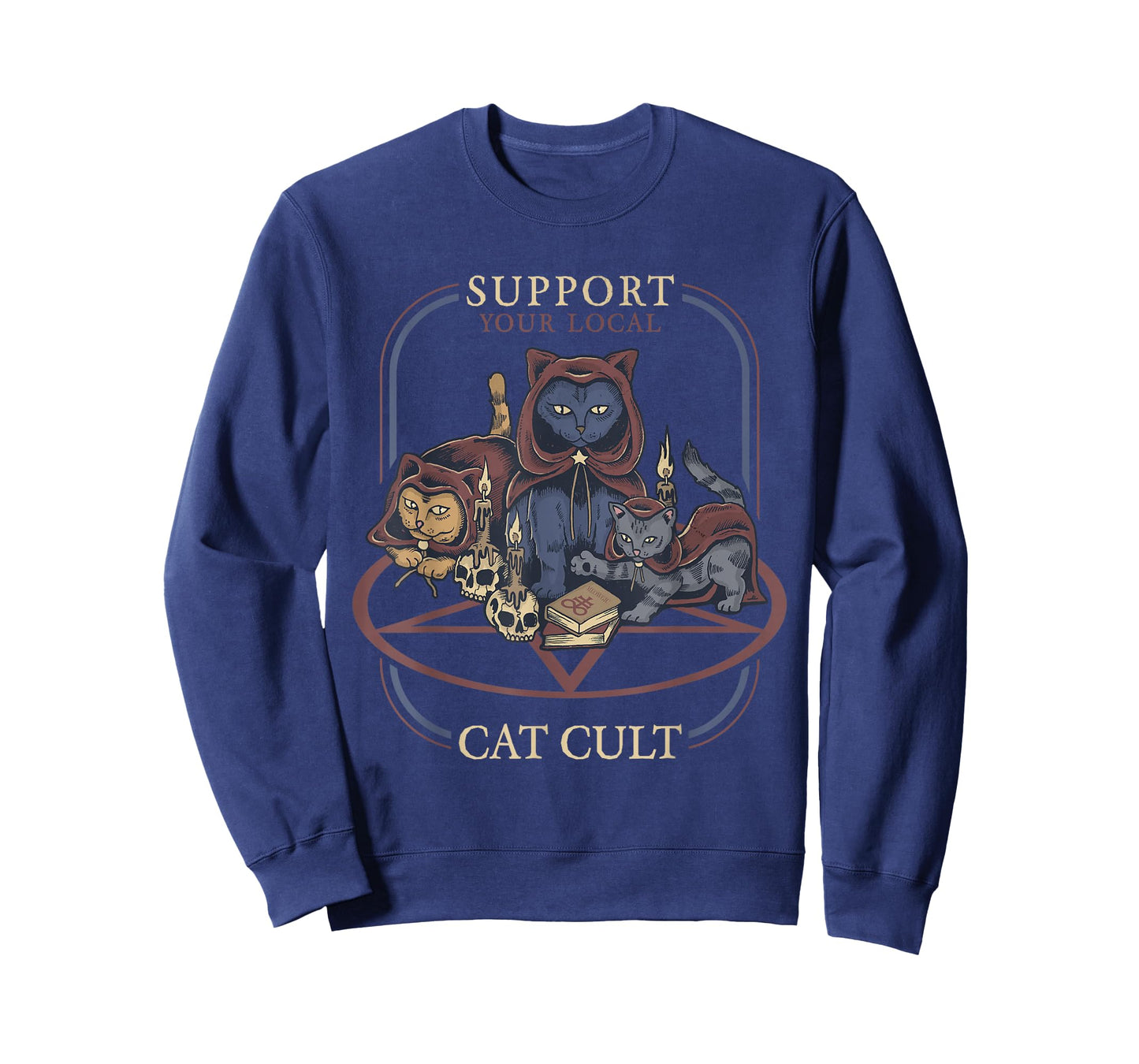 Support Your Local Cat Cult - Retro Occult T-Shirt Small