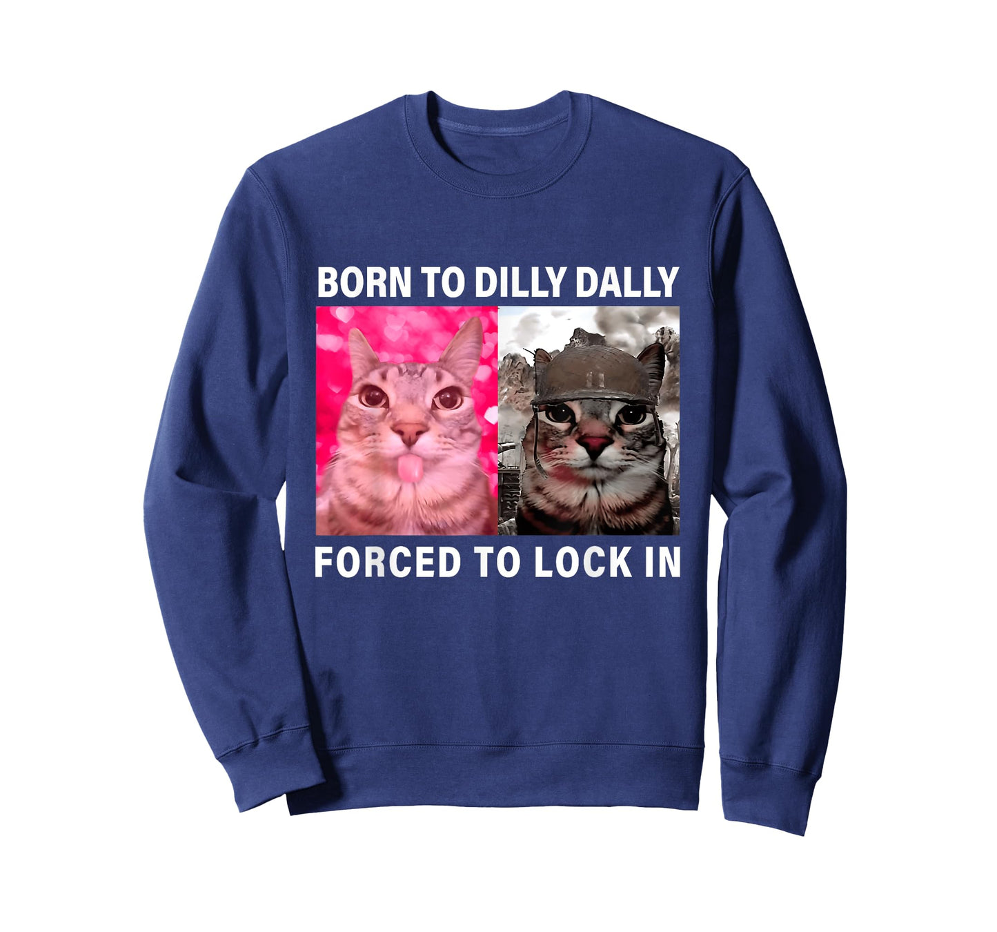 Born To Dilly Dally Forced To Lock In Silly Cat Brainrot T-Shirt