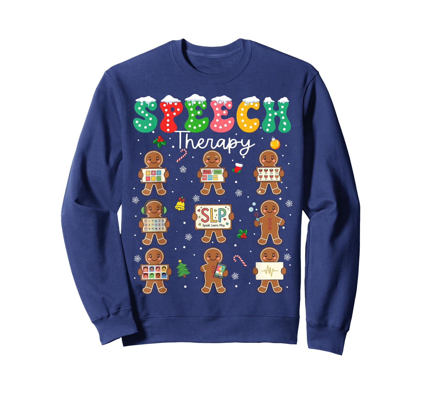 Speech Therapy Christmas SLP Therapy Cookies Gingerbread T-Shirt