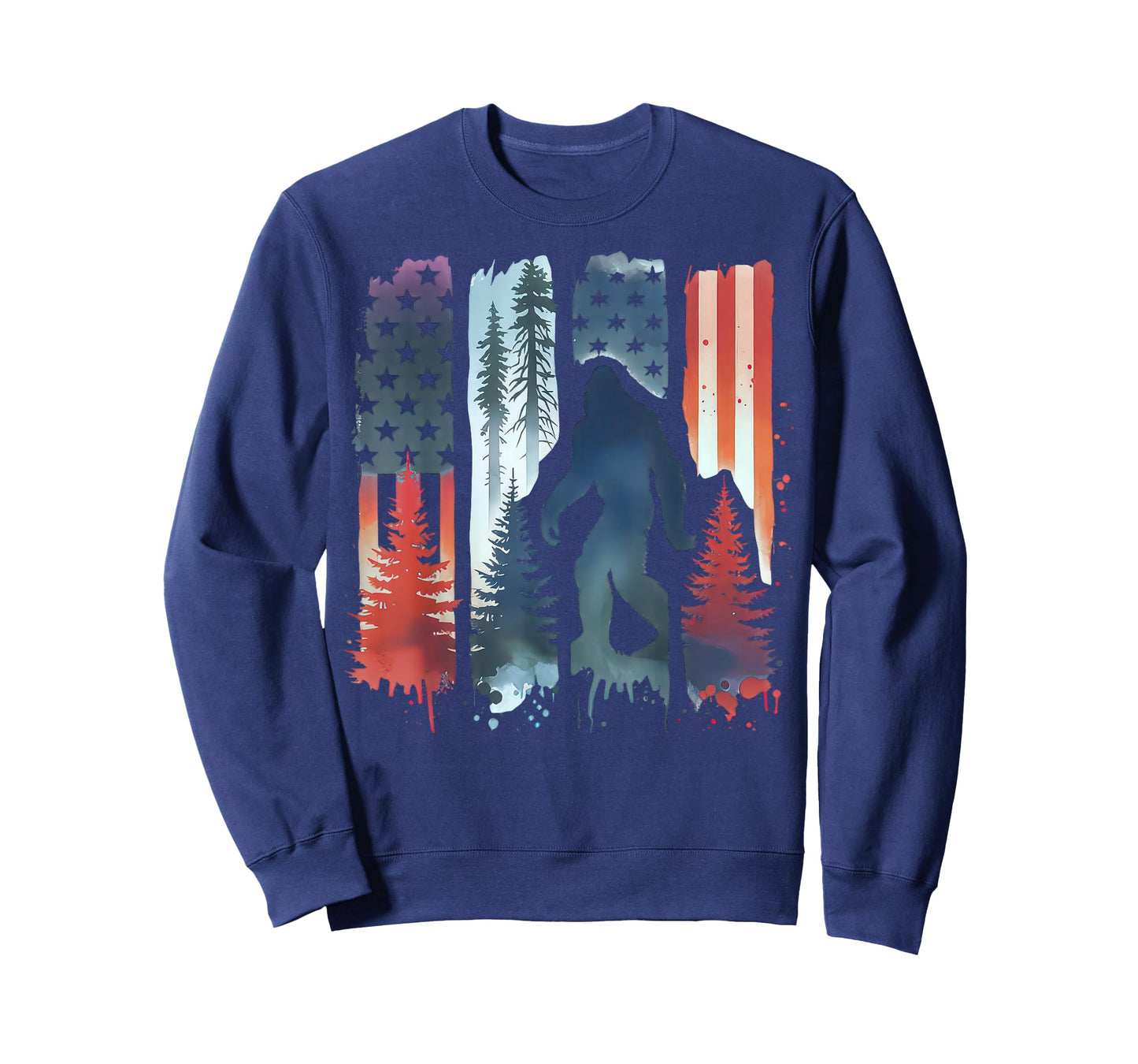 American Flag Bigfoot 4th Of July Patriotic Sasquatch T-Shirt