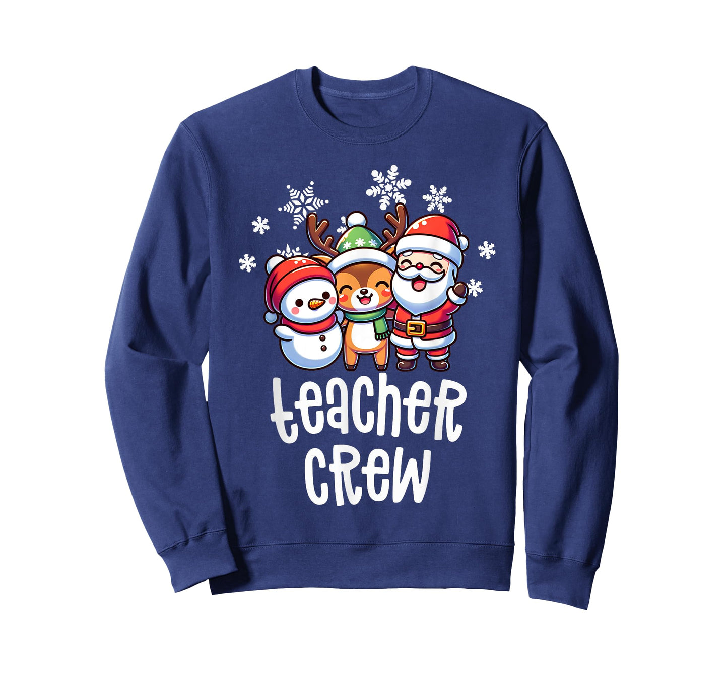 Christmas Teacher Crew Santa Snowman Holiday School Squad T-Shirt