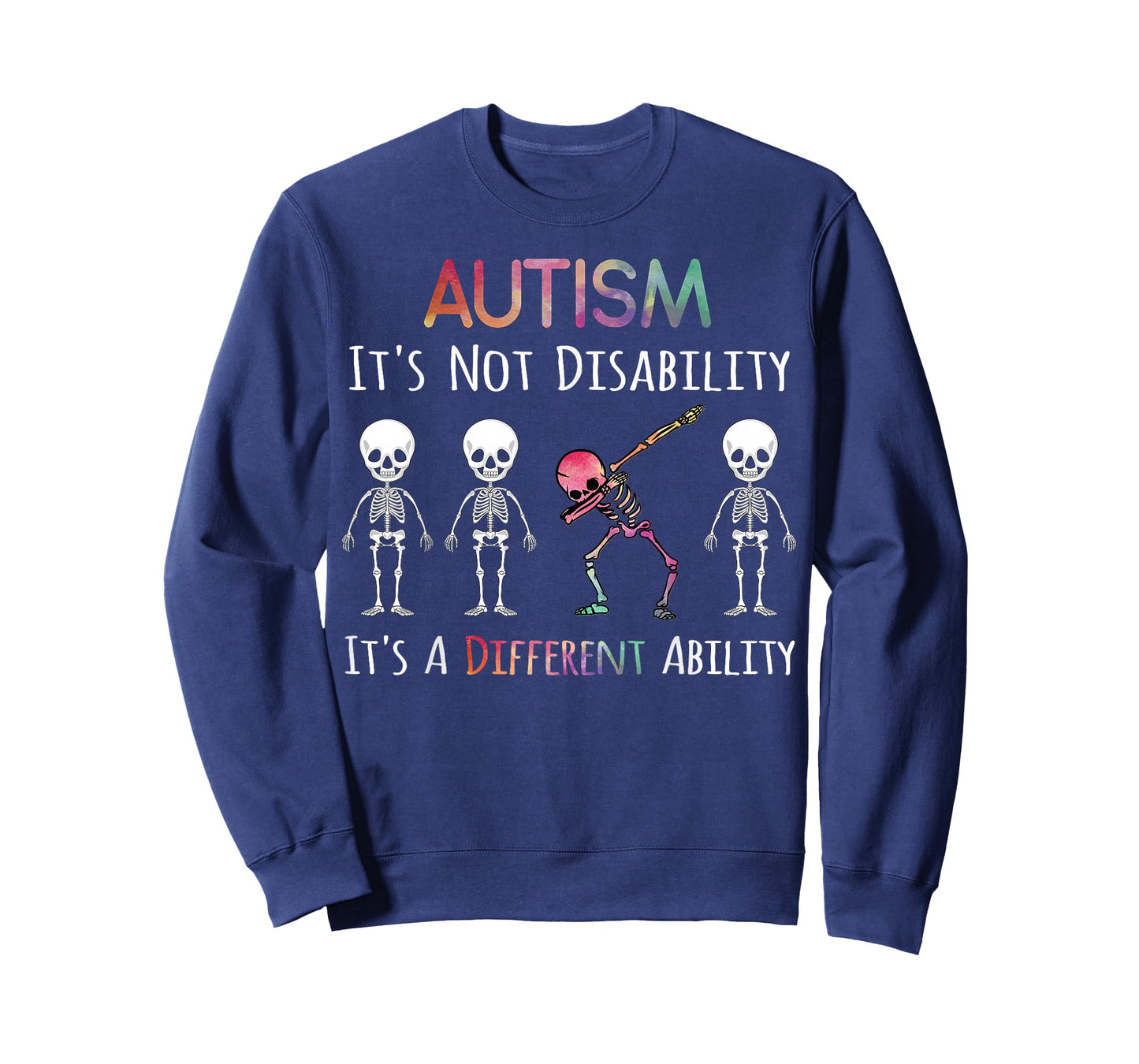 Autism Awareness Dabbing Skull Autism It's Not A Disability T-Shirt