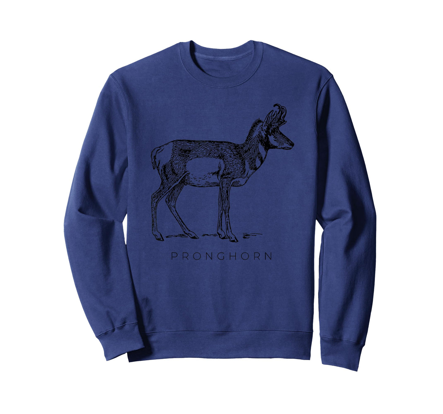 American Antelope Looks Like Art Drawing Pronghorn T-Shirt, Boys, Unisex-Adults, Short Sleeve, Grey, S, Classic Fit, Cotton 90% Polyester 10%