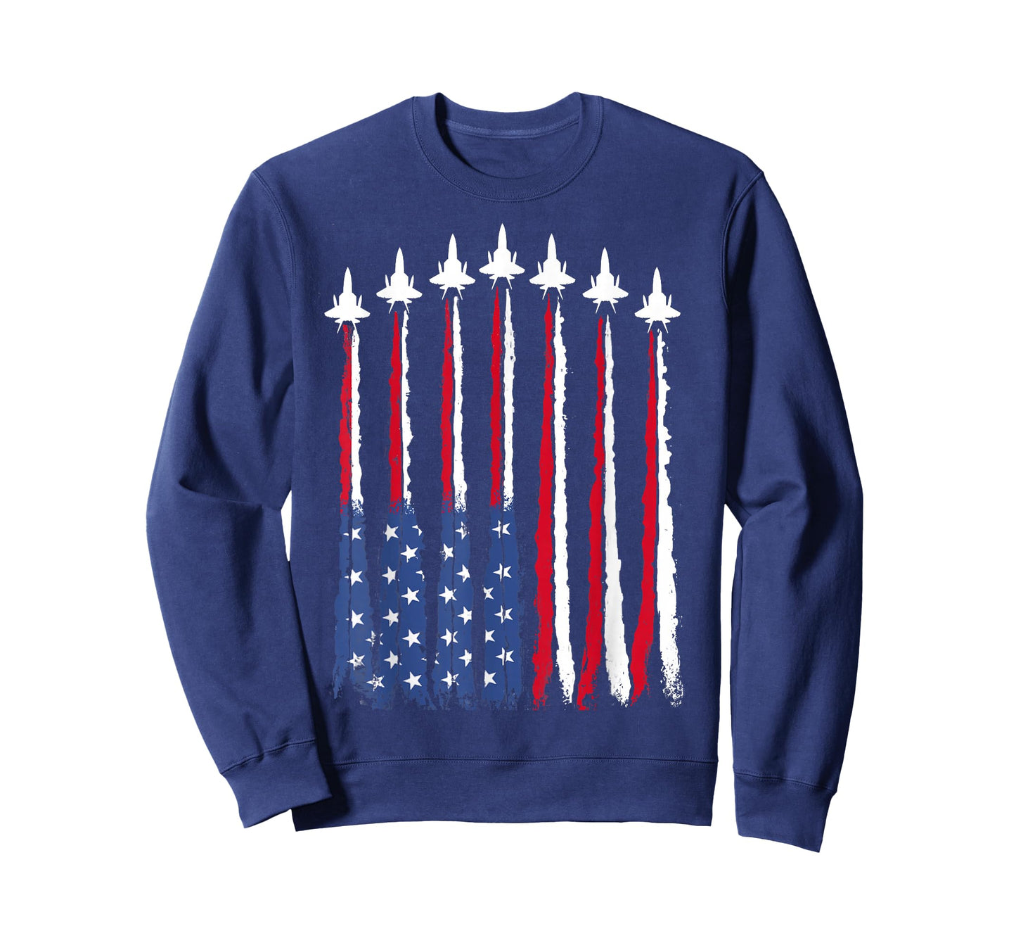 Patriotic Red White Blue USA Flag Fighter Jets 4th of July T-Shirt