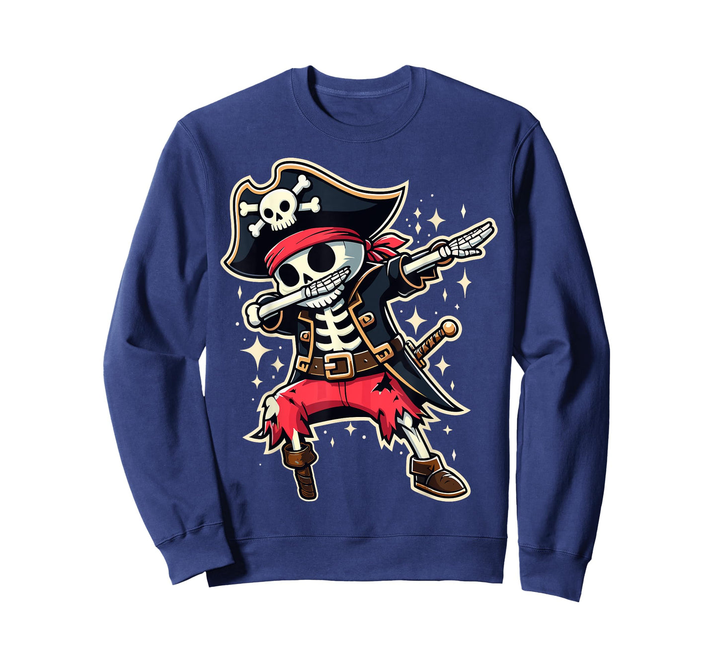 Dabbing Pirate Skeleton Funny Halloween T-Shirt