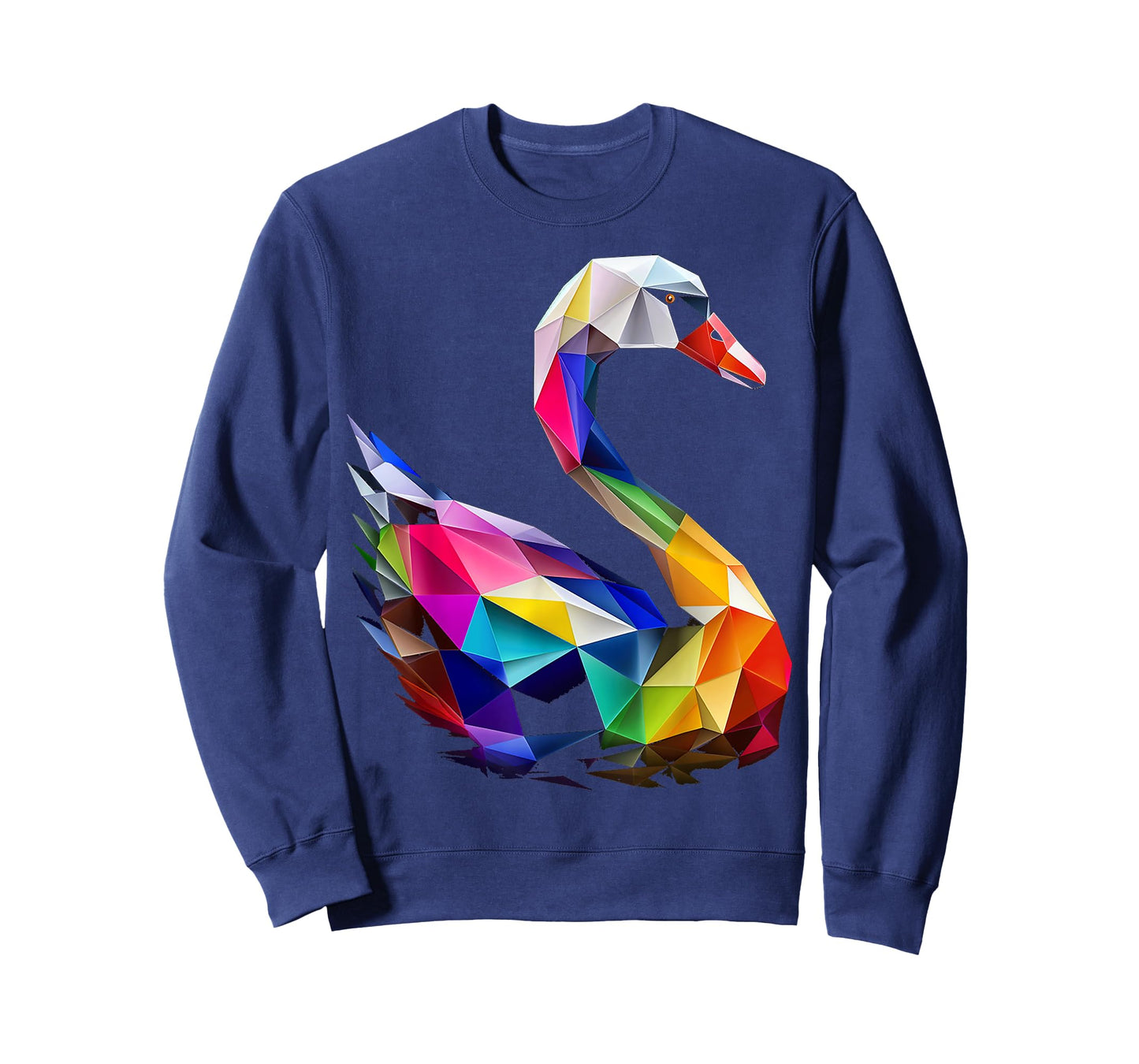 Swan Colorful Bird Art Animal Polygon Graphic Swan T-Shirt
