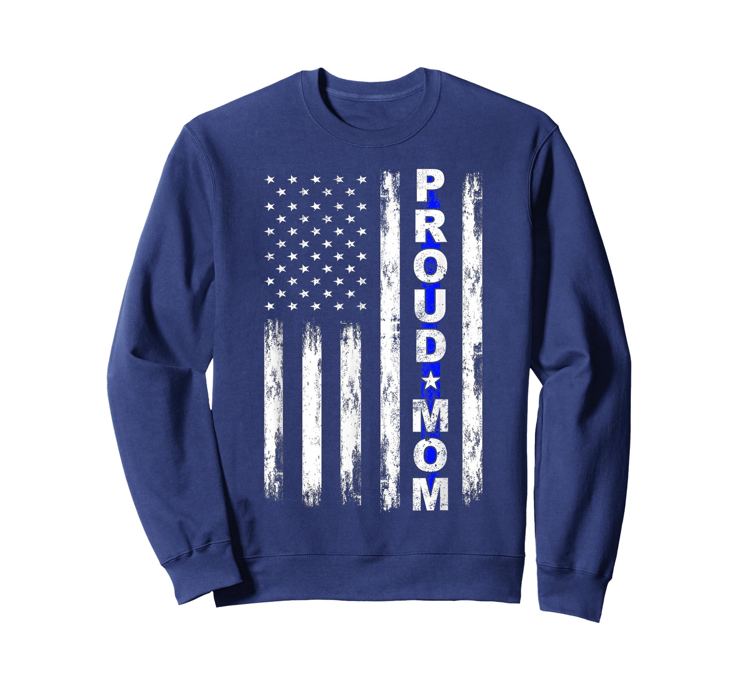Proud Police Mom Thin Blue Line American Flag Police Support T-Shirt