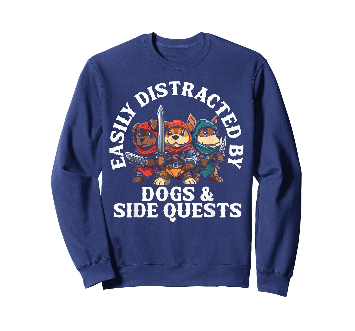 RPG Gamer Dog Distraction During Side Quest Nerdy T-Shirt