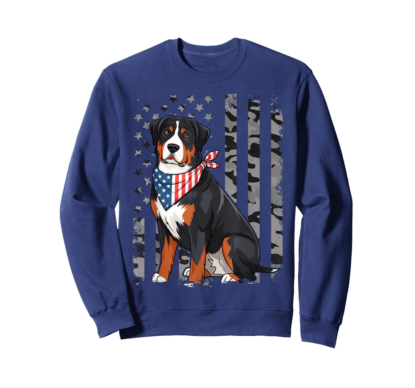 Camo American Flag Greater Swiss Mountain Dog 4th Of July T-Shirt