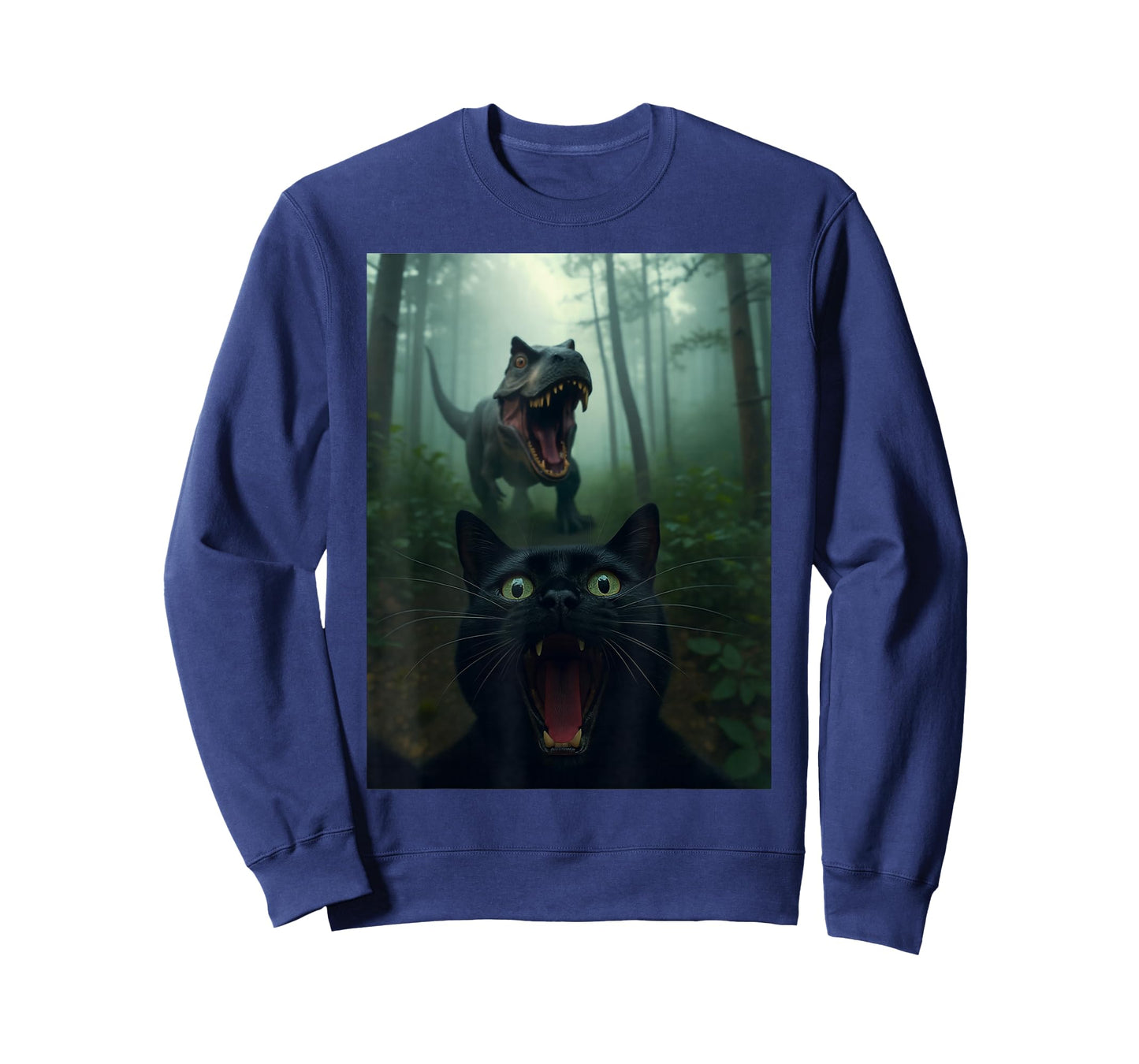 Funny Cat Selfie with T-Rex Dinosaur Gifts for Men Women Kid T-Shirt