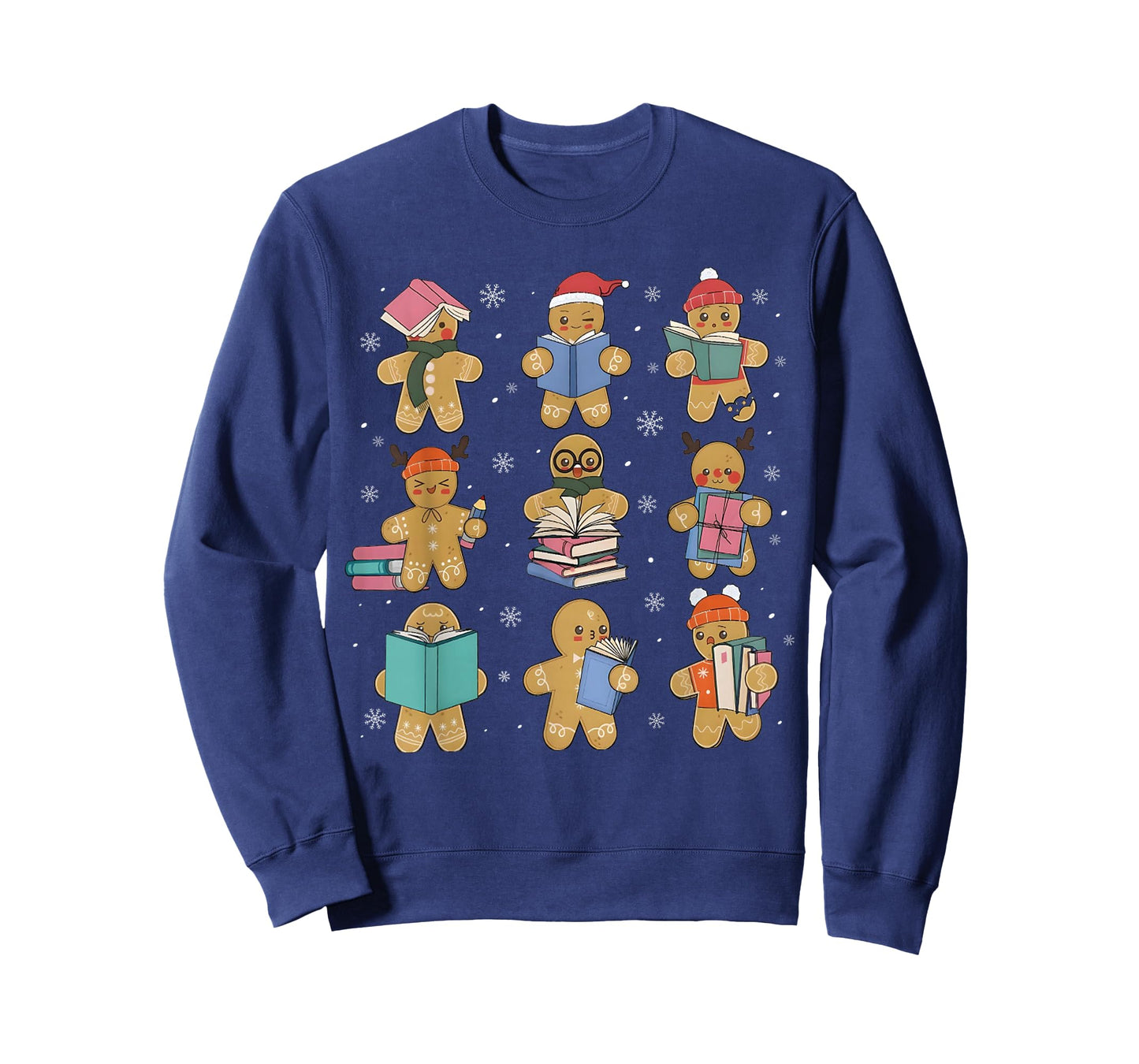 Christmas Library Gingerbread Man Books Lover Bookworm Gifts T-Shirt
