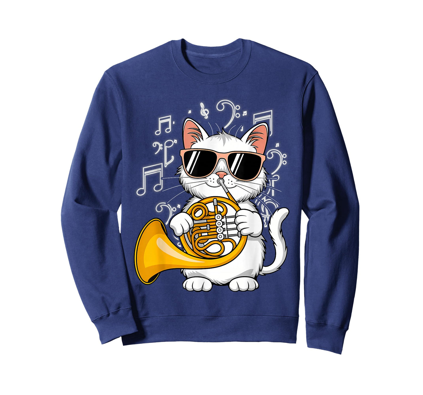 Cat French Horn Funny Cat Lover T-Shirt
