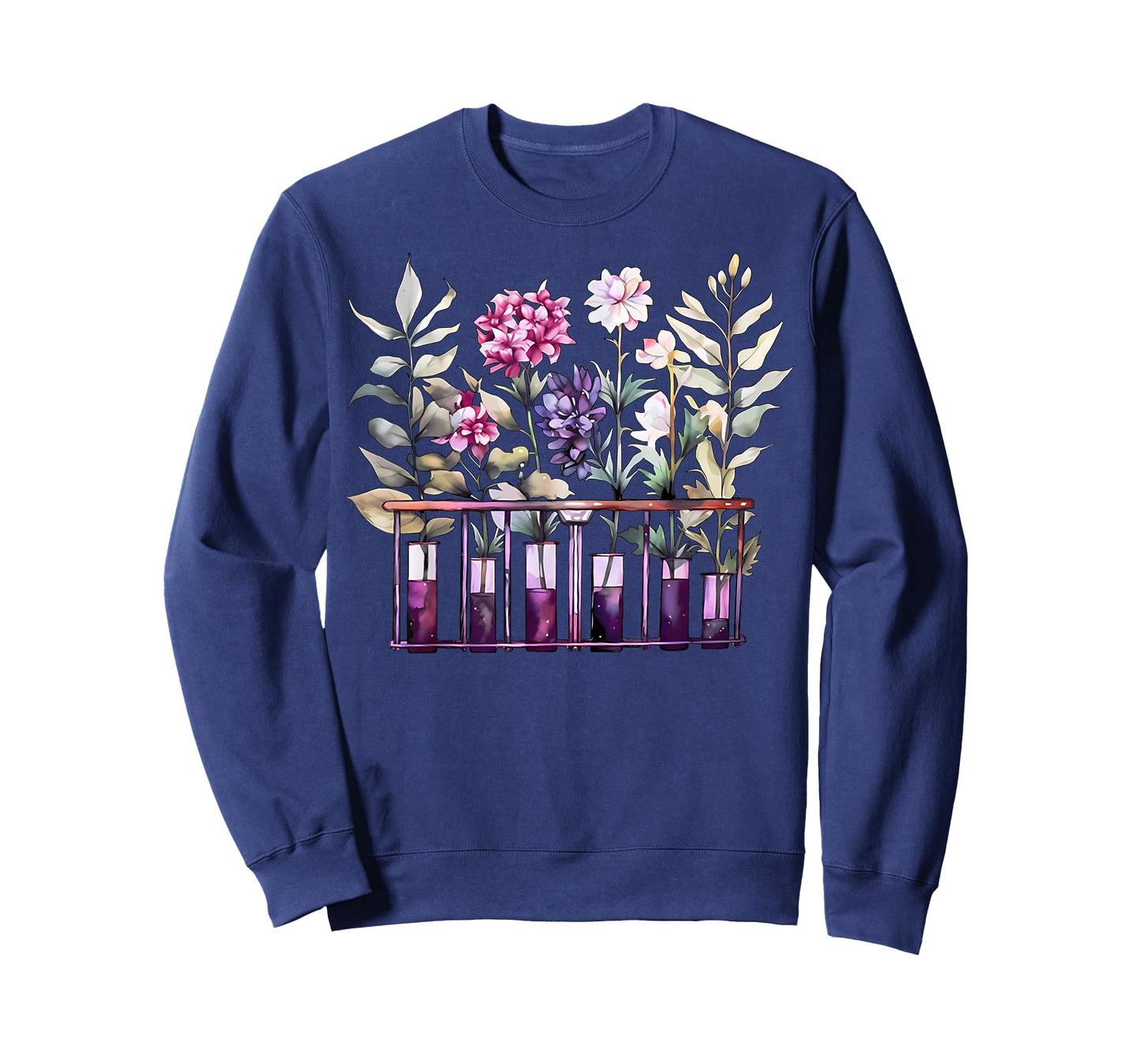 Chemistry Lab Science Flower Teacher Floral Beakers T-Shirt