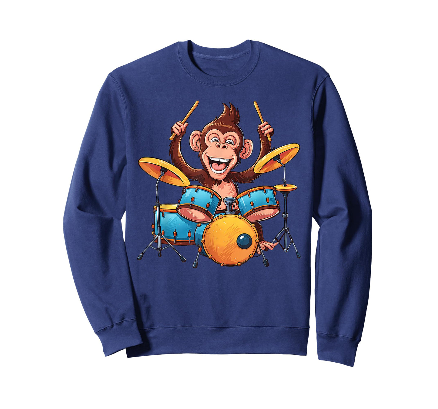 Cute Monkey Playing Drums Monkeys Drummer Music T-Shirt