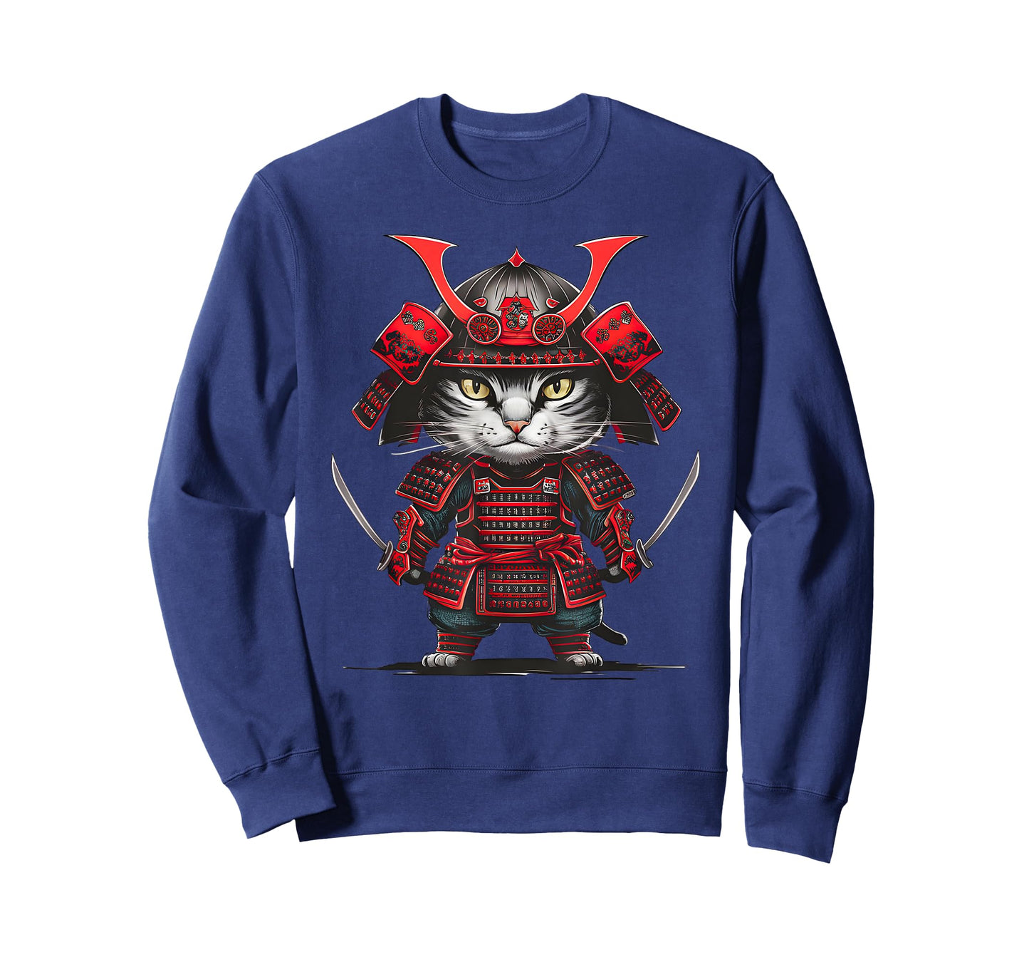 Traditional Japanese Samurai Cat Funny Parody Japanese Anime Men Women Girls Kids T-Shirt