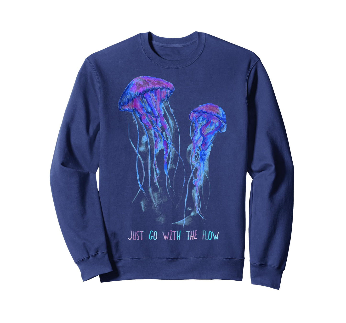 Awesome Cute Underwater Fish Sea Just Go with Flow Jellyfish T-Shirt