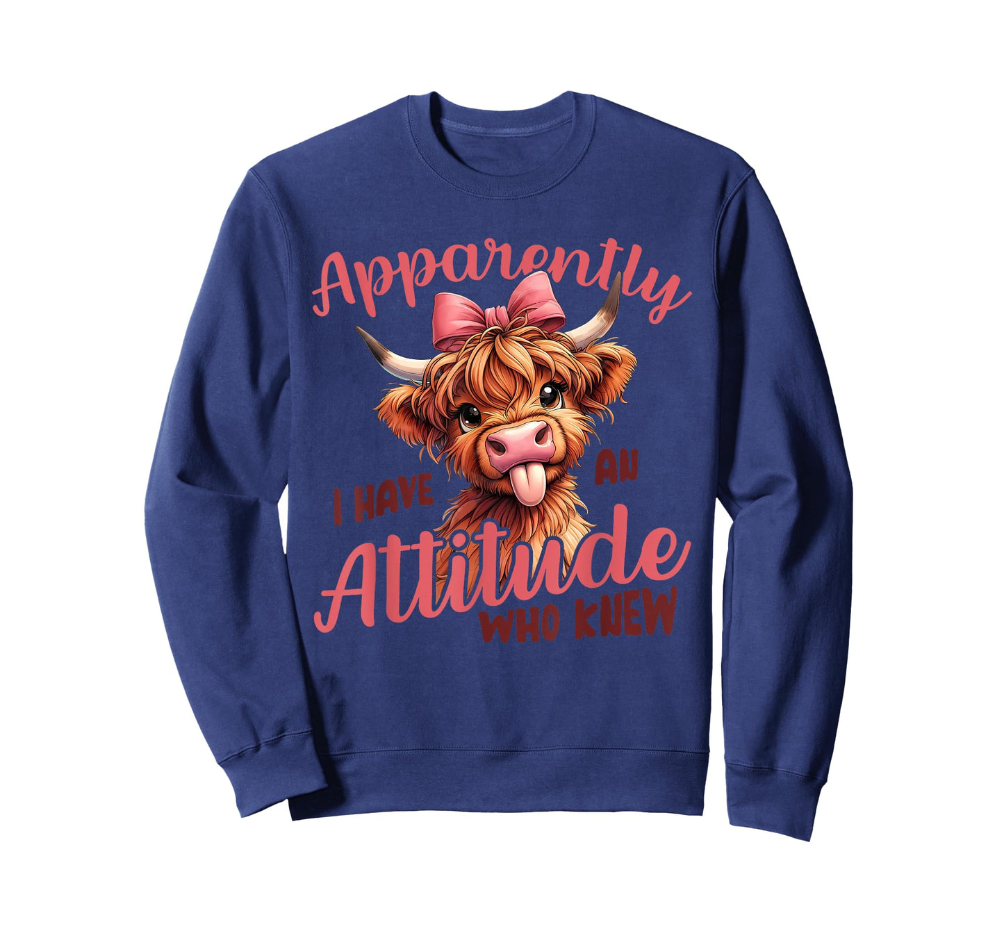 Apparently I Have An Attitude Who Knew Sarcasm Highland Cow T-Shirt