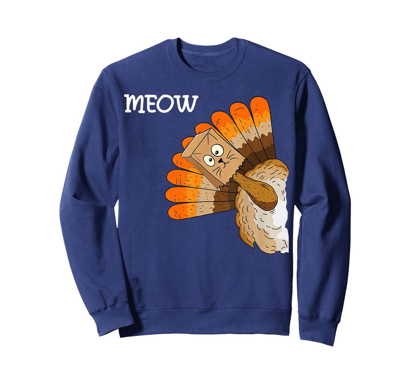 Thanksgiving Turkey Cat Meow Cute Thanksgiving Autumn T-Shirt