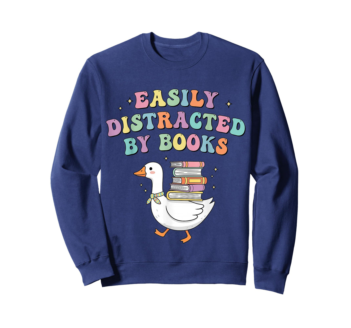 Easily Distracted By Books Silly-Goose Bookish Library Read T-Shirt