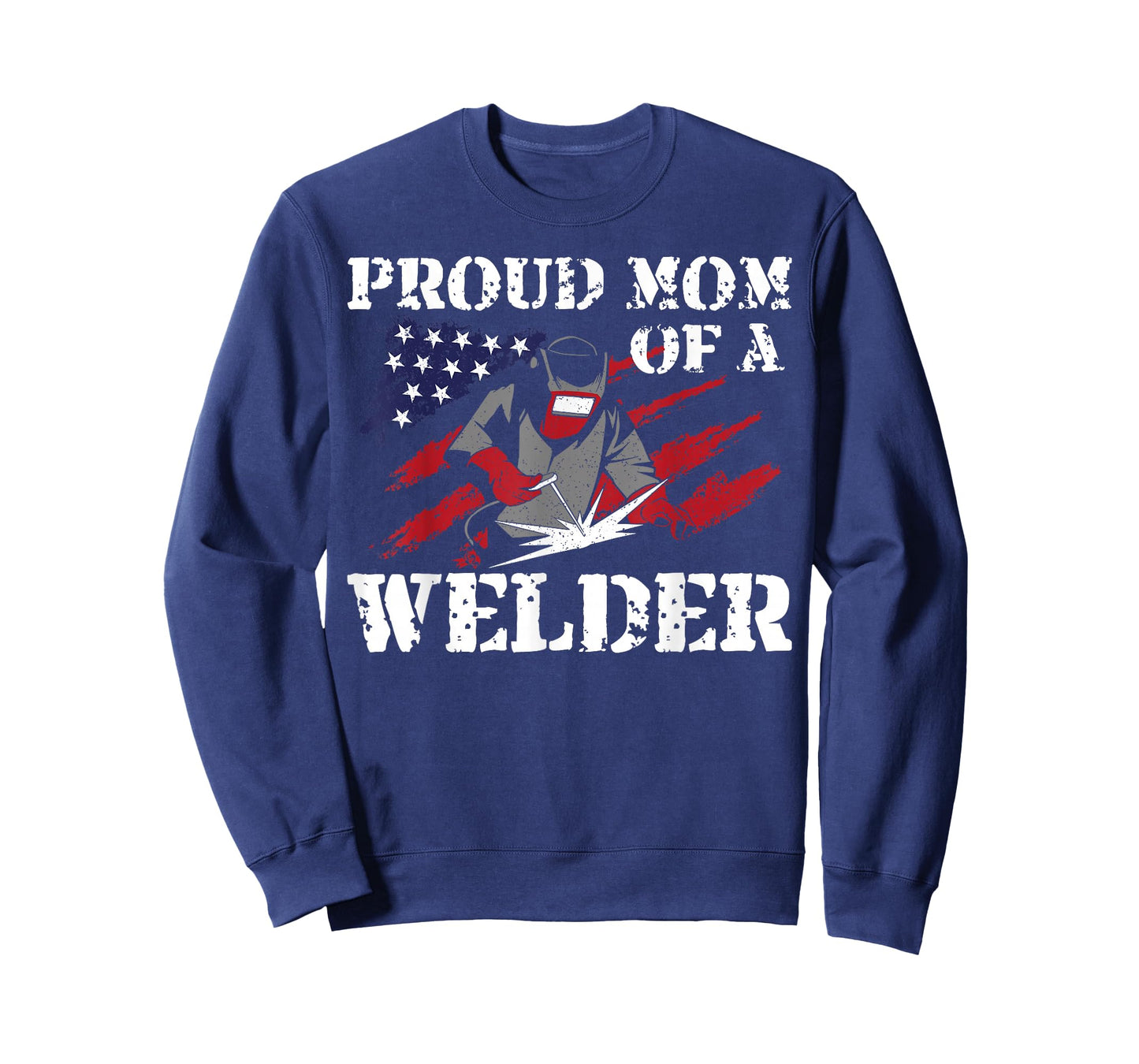 Welder Welding Mom Mother Vintage American Flag Patriotic T-Shirt