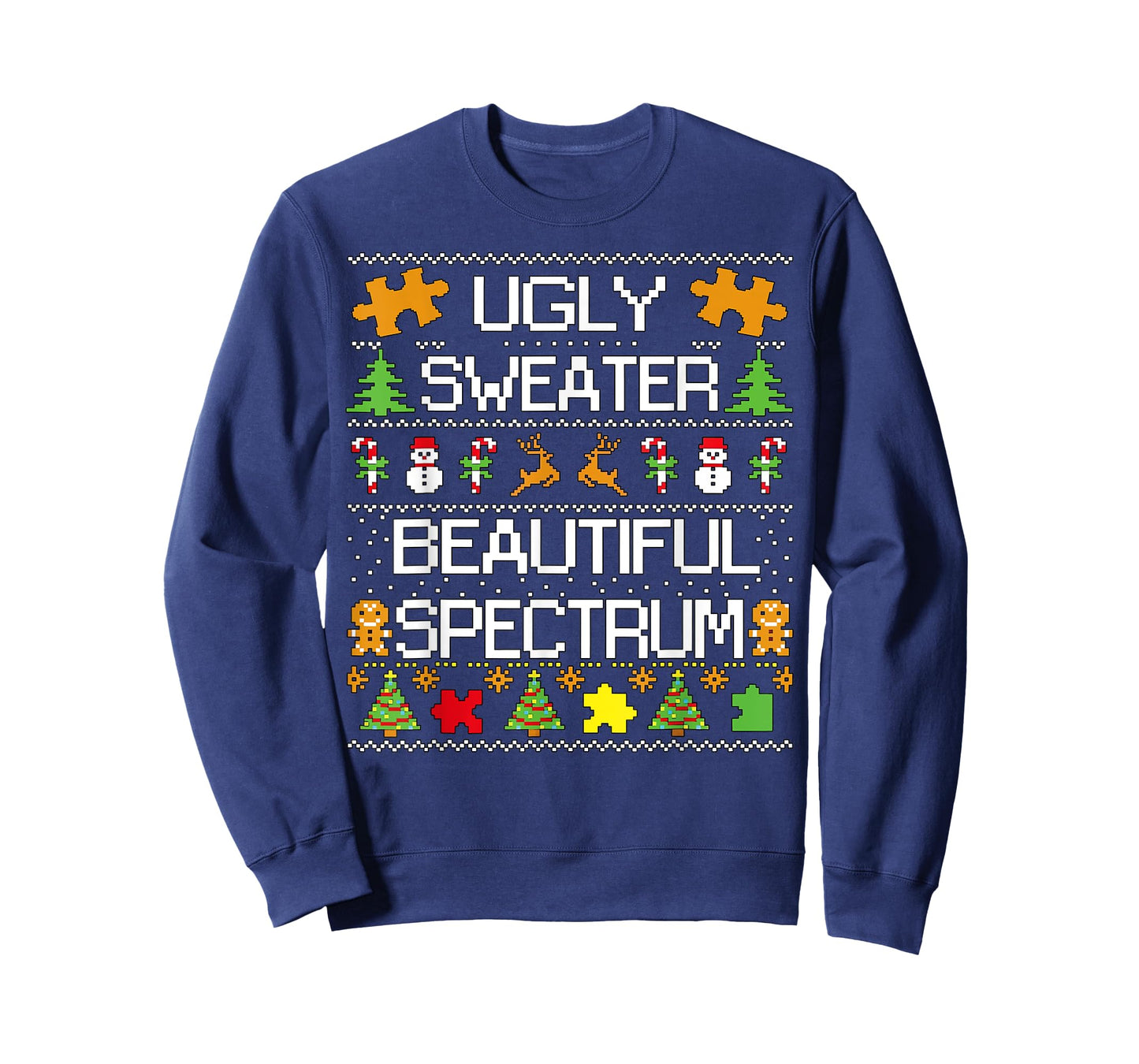 Autism Awareness Puzzle Ugly Sweater Xmas Beautiful Spectrum T-Shirt