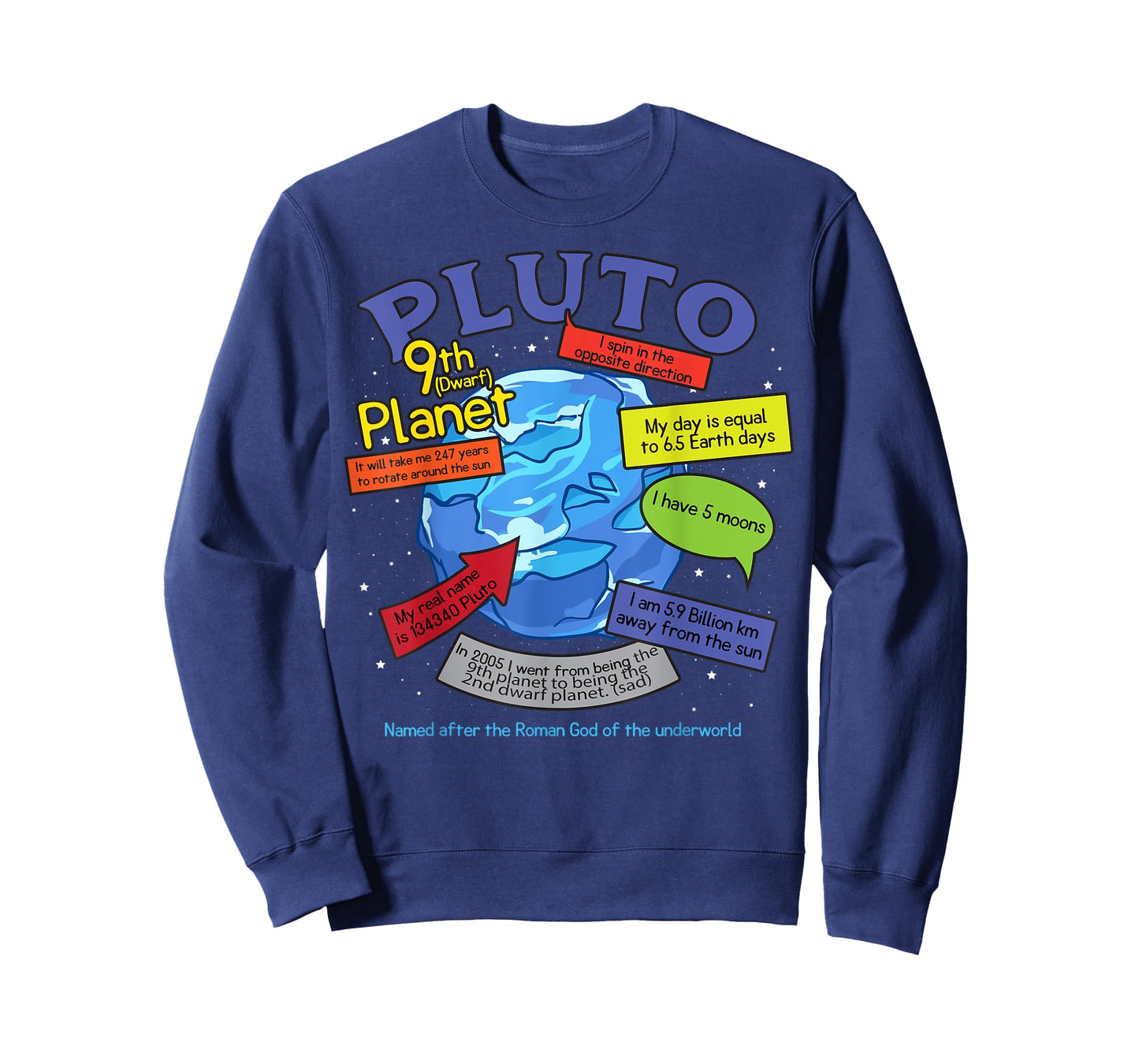 Teaching, learning, about space - Pluto, planets T-Shirt