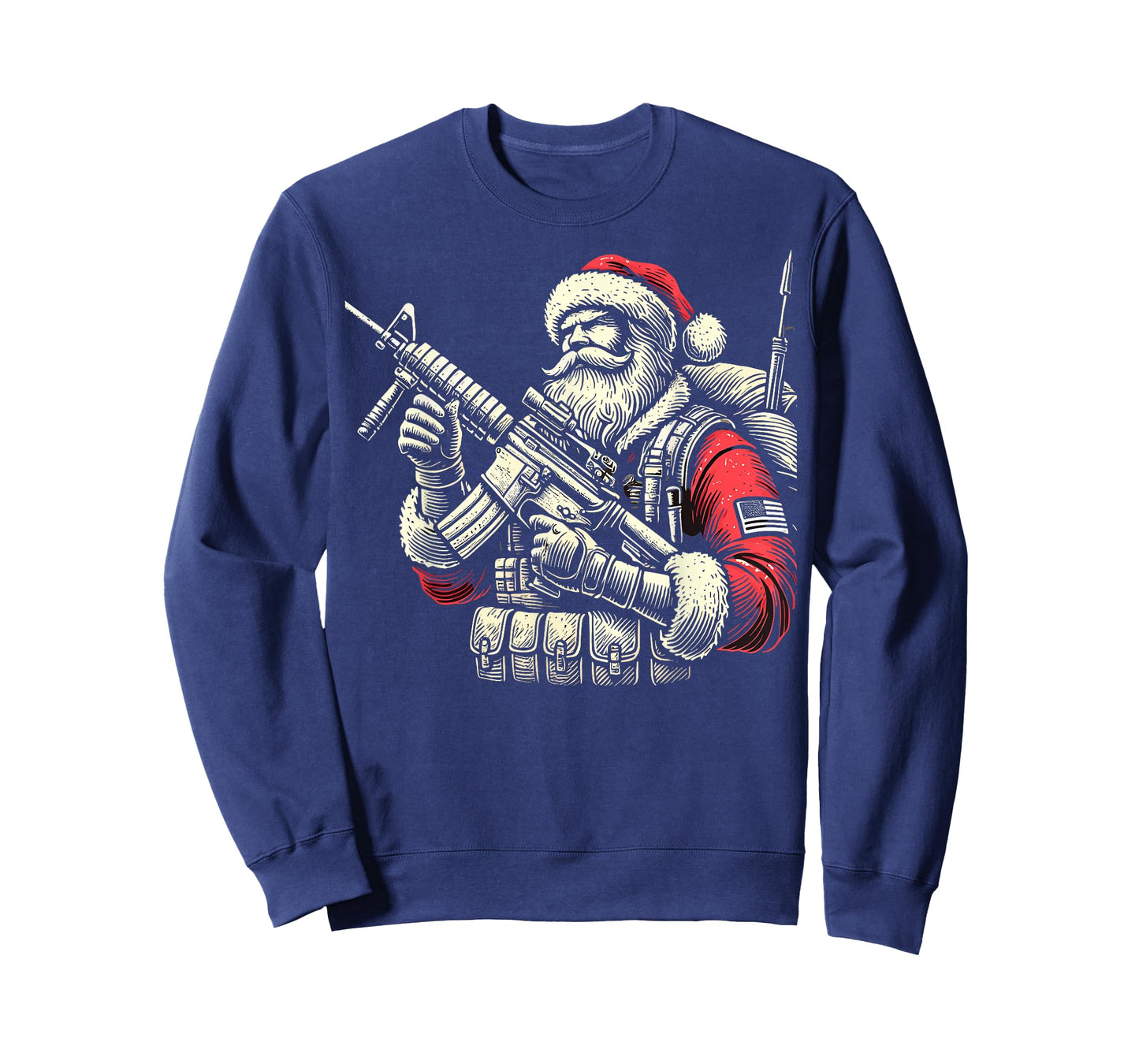 Patriotic Santa Claus Soldier Christmas Military Veteran T-Shirt