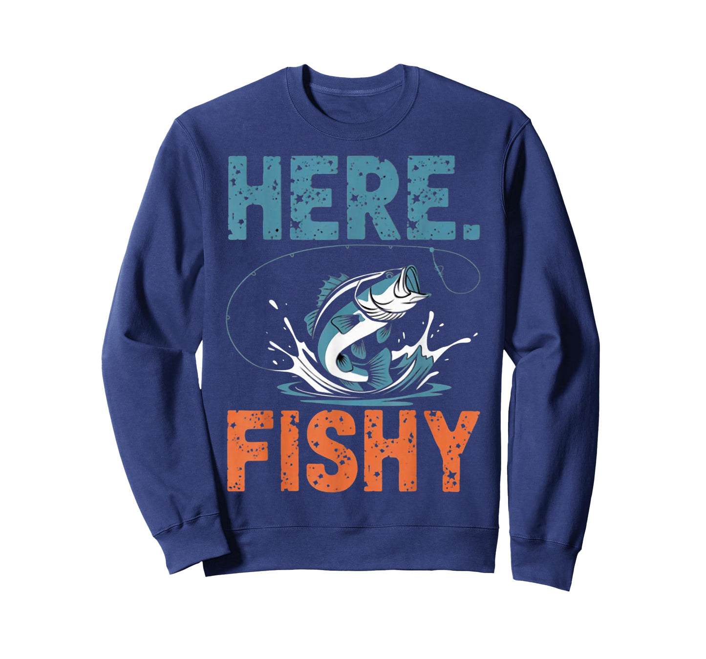 Fishing Here-Fishy Men Teen Boy Bass Dad Funny Graphic Tees T-Shirt
