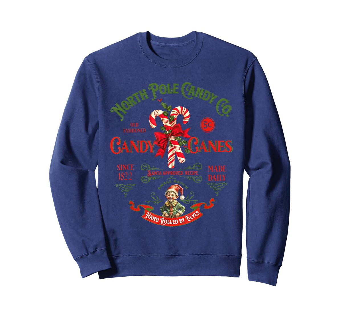 Vintage North Pole Candy CO. Candy Canes Funny Christmas T-Shirt