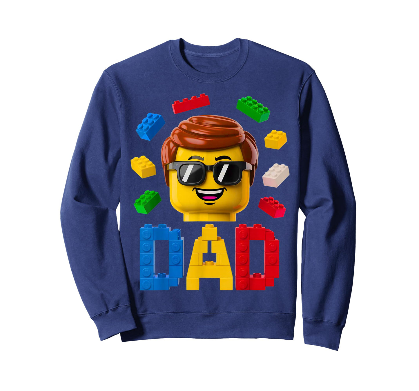 Family Dad Master Builder Building Bricks Blocks Fathers Day T-Shirt