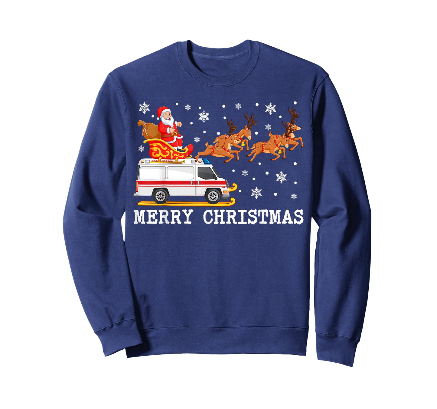 Ambulance Santa Claus Sleigh Christmas For EMS Pajama T-Shirt