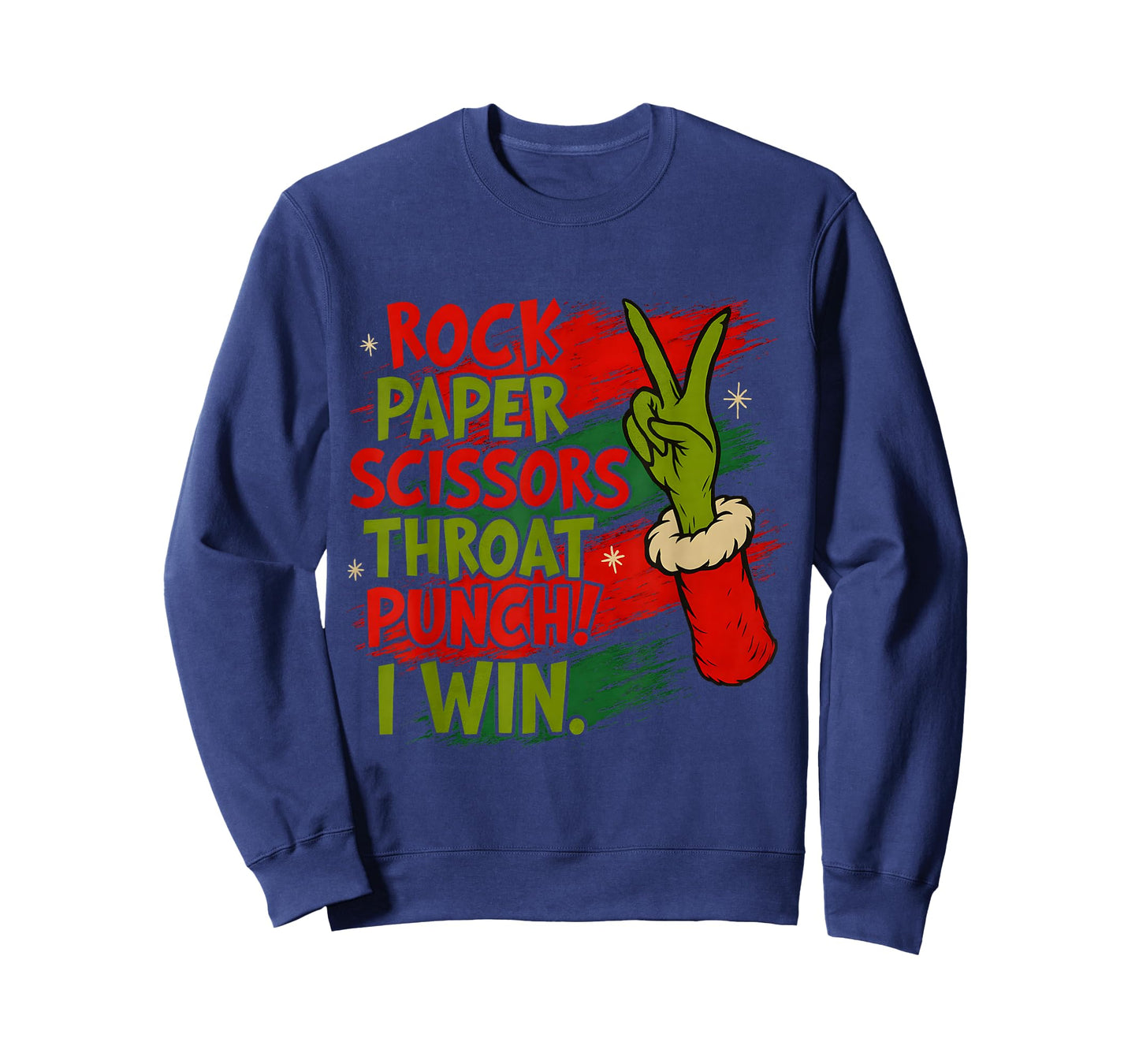 Funny Christmas Rock Paper Scissors Throat Punch T-Shirt