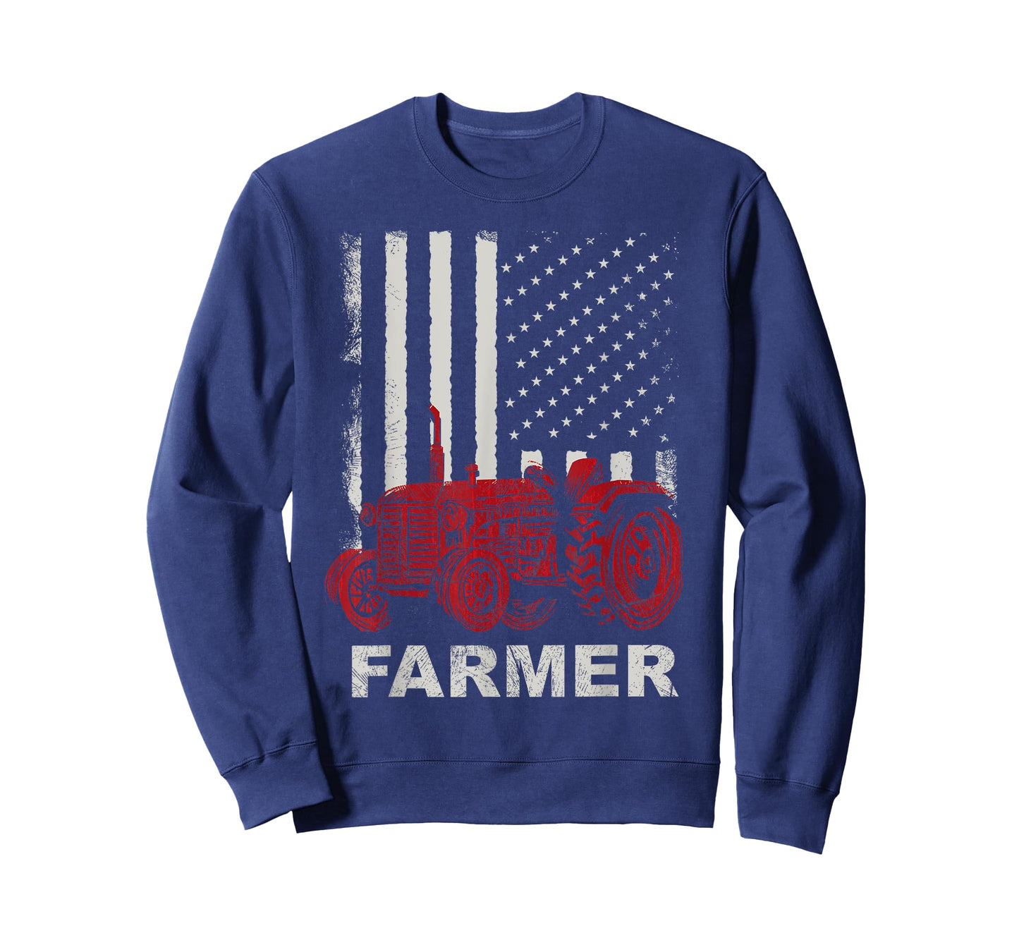 American Flag Farm Tractors Vintage Patriotic Farming Farmer Women Kids Men T-Shirt