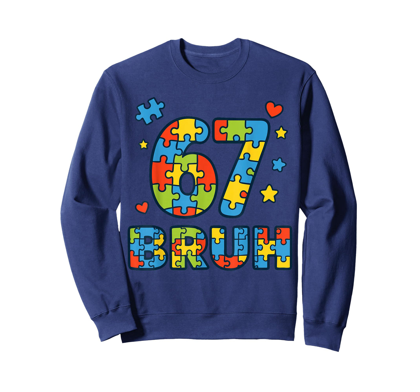 Bruh 6 7 Funny Six Seven Autism Awareness Kids Teacher T-Shirt