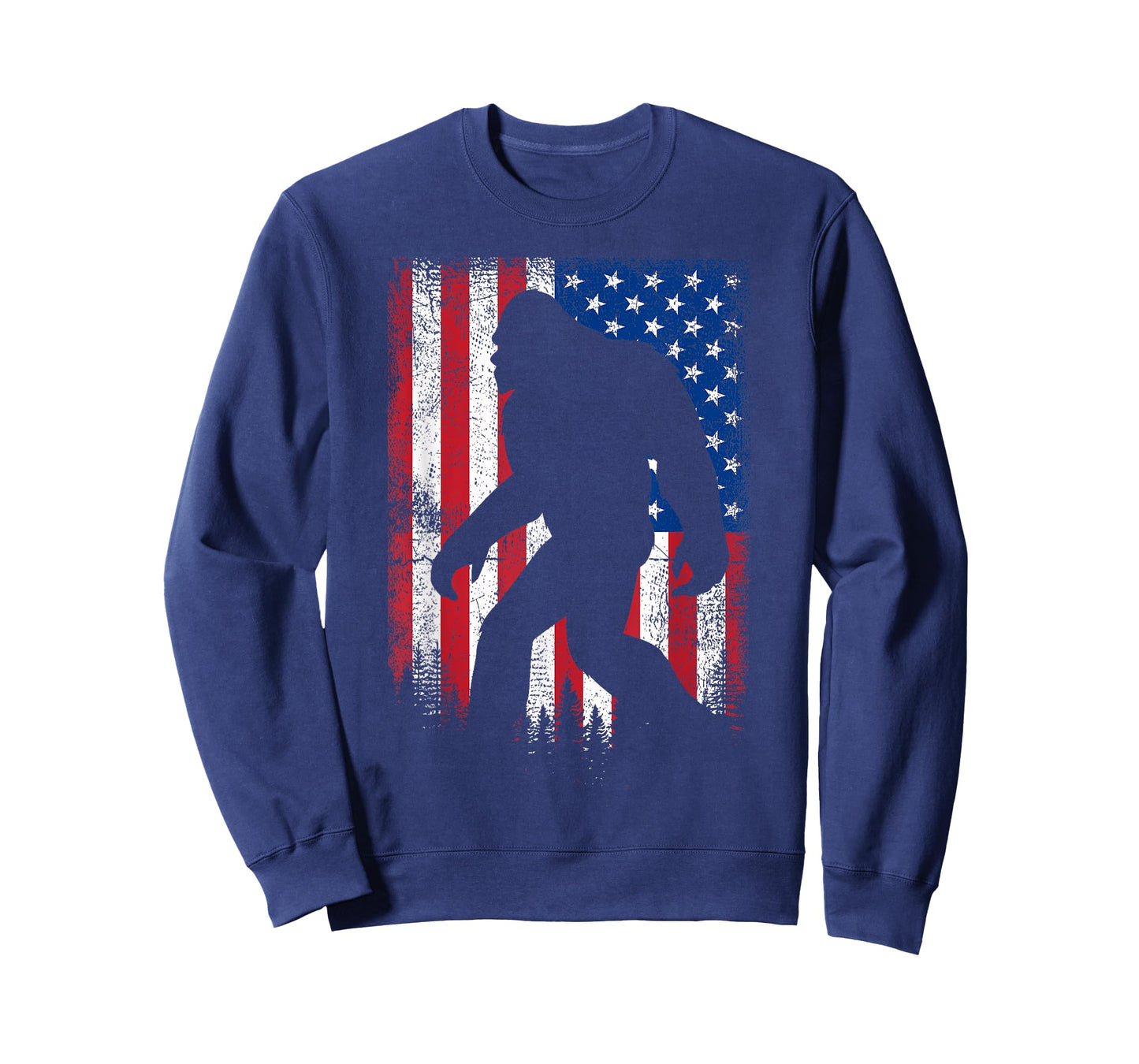 Bigfoot 4th Of July American USA Flag Patriotic Veterans Day T-Shirt