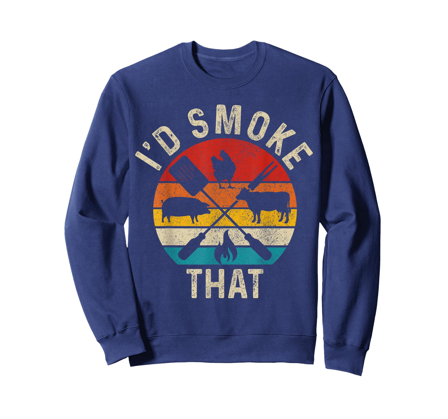 Chef Butcher BBQ I'd Smoke That Funny Father's Day Vintage T-Shirt