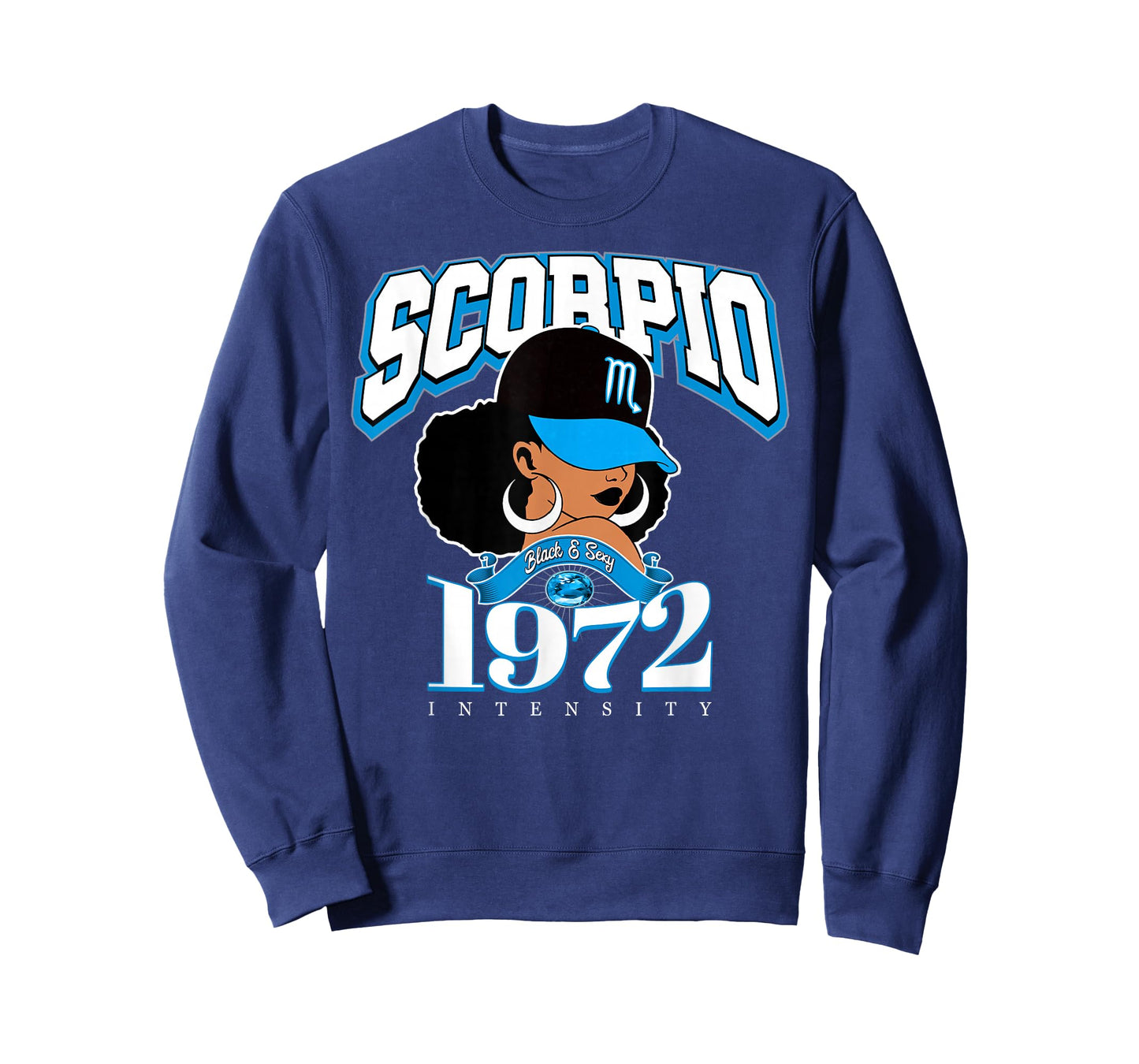 Scorpio 1972 Zodiac Year Melanin Skin Afro Diva Traits T-Shirt