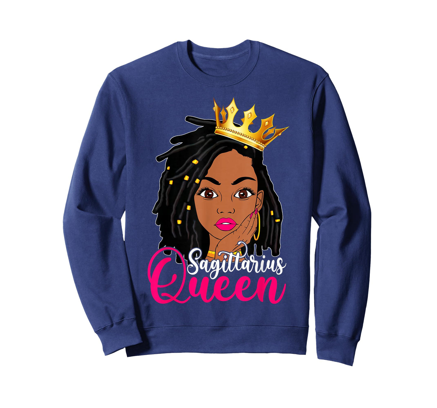 Sagittarius Loc'd Woman Black Queen Birthday Zodiac Sign T-Shirt